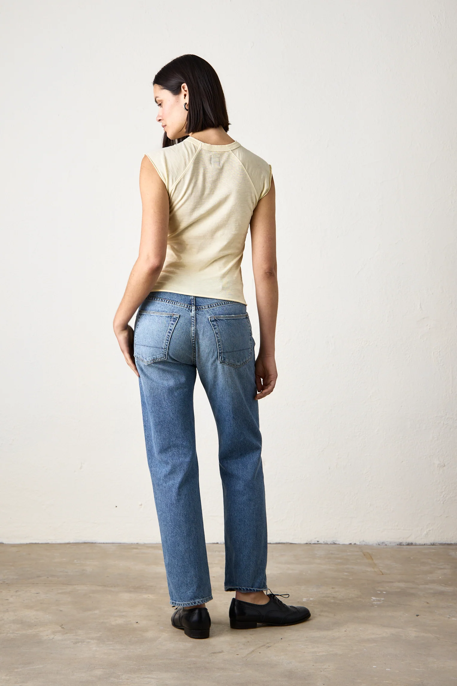 CHLOE FITTED SLUB JERSEY TEE / LEMONADE - Renuaun