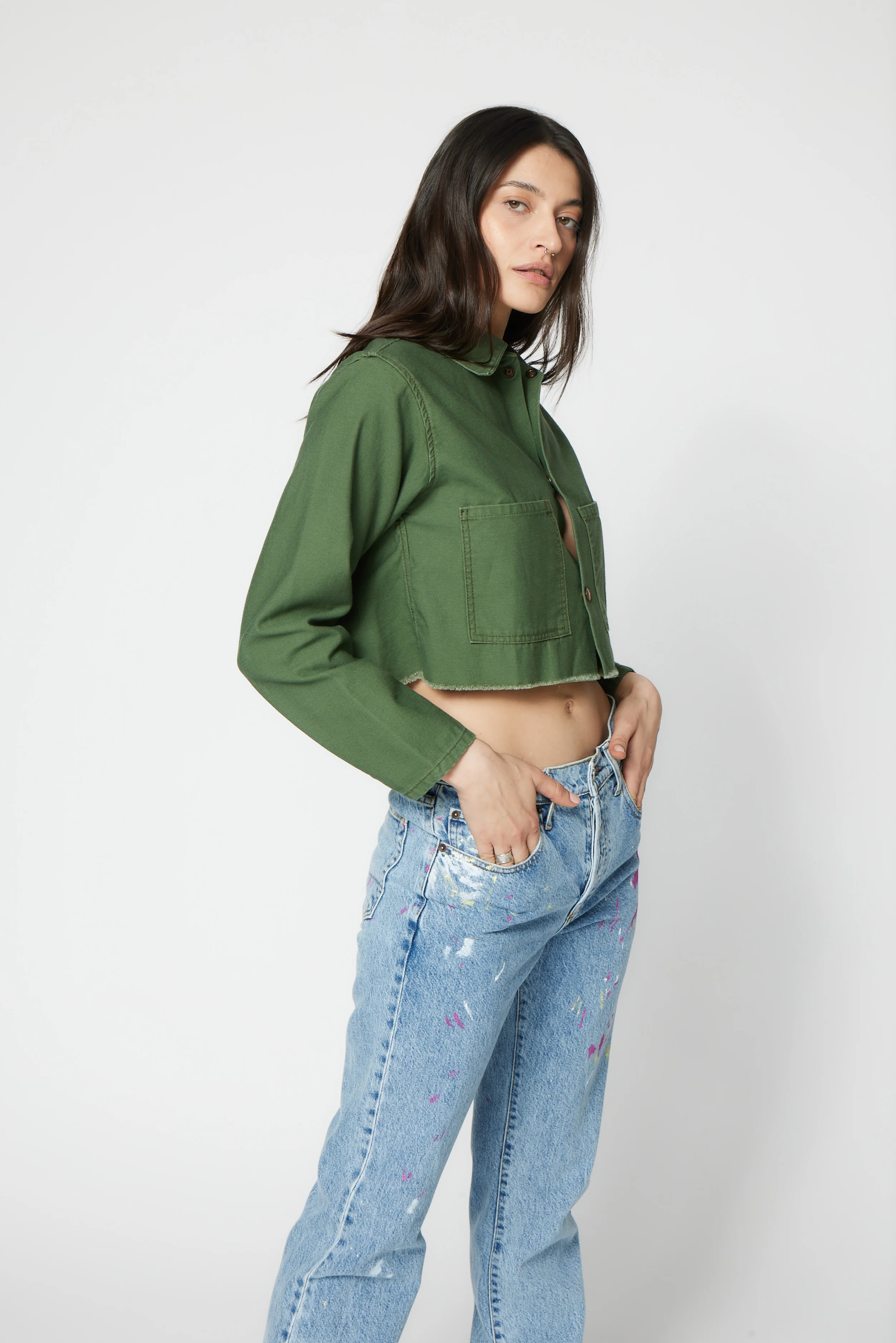 NSF SRPLS Cut Off Chore Coat - Sage - Renuaun