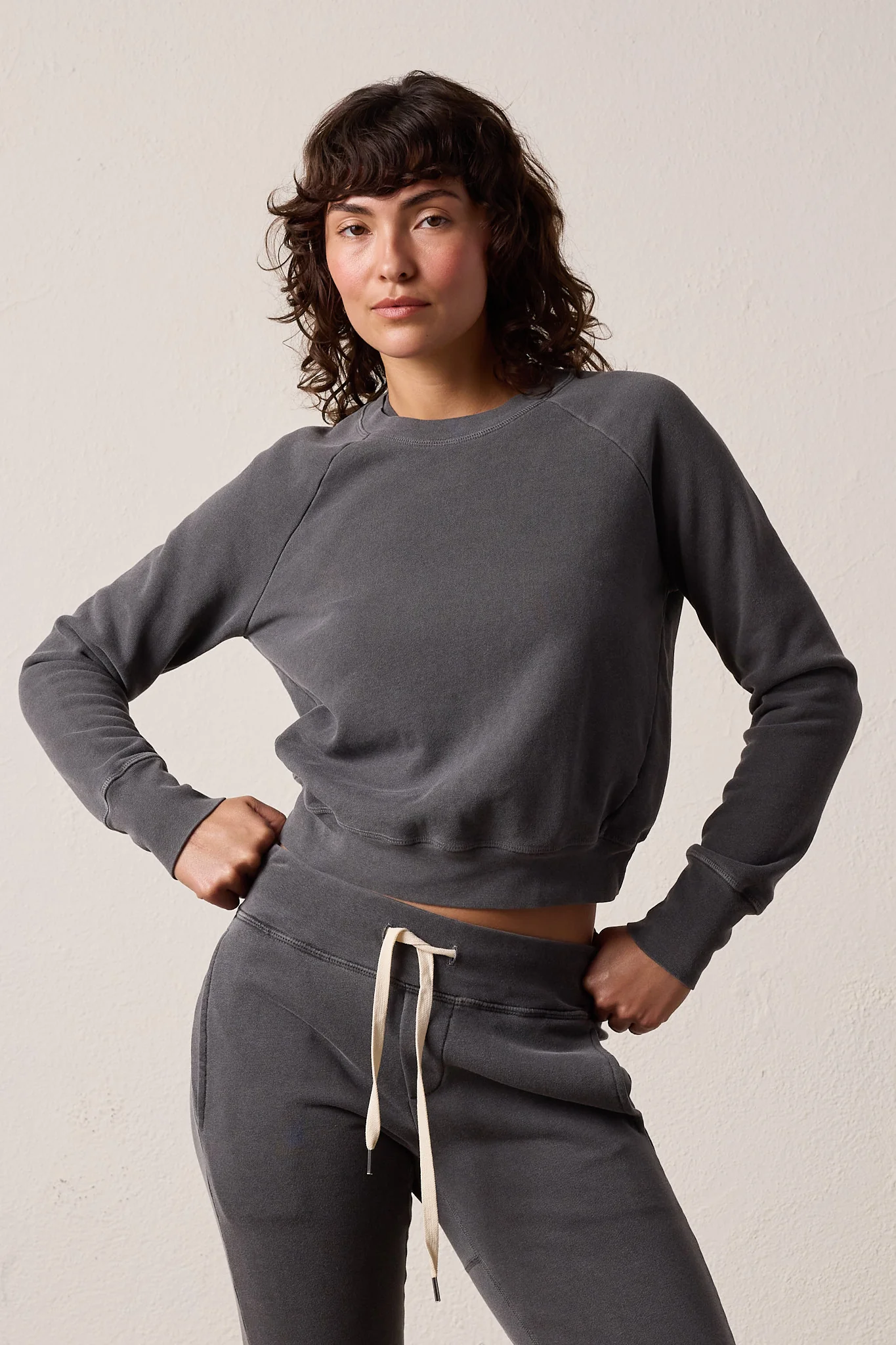 NSF Saguro Chic Loop Terry Sweatshirt - Faded Black - Renuaun