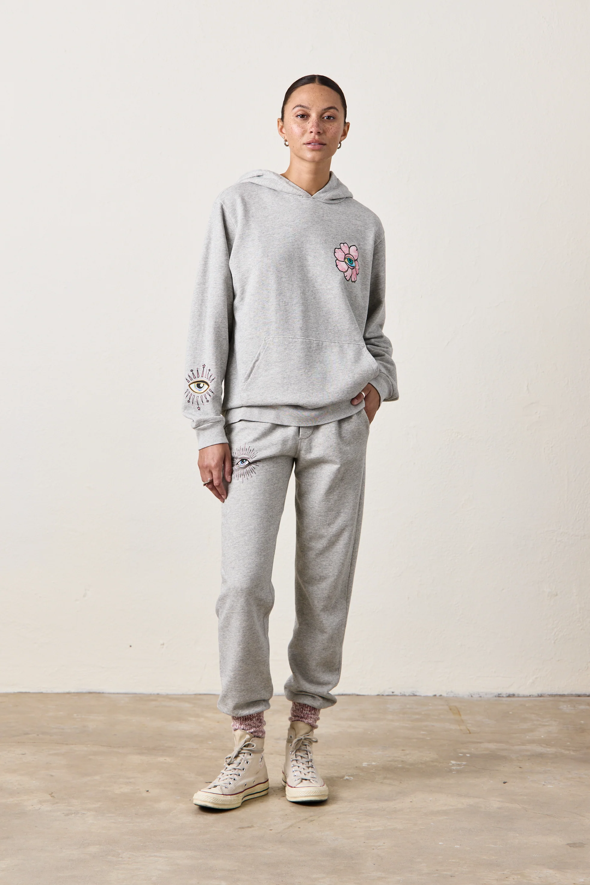 NSF X JACQUIE AICHE - DAYDREAMER LOOP TERRY SWEATPANT / HEATHER GREY - Renuaun