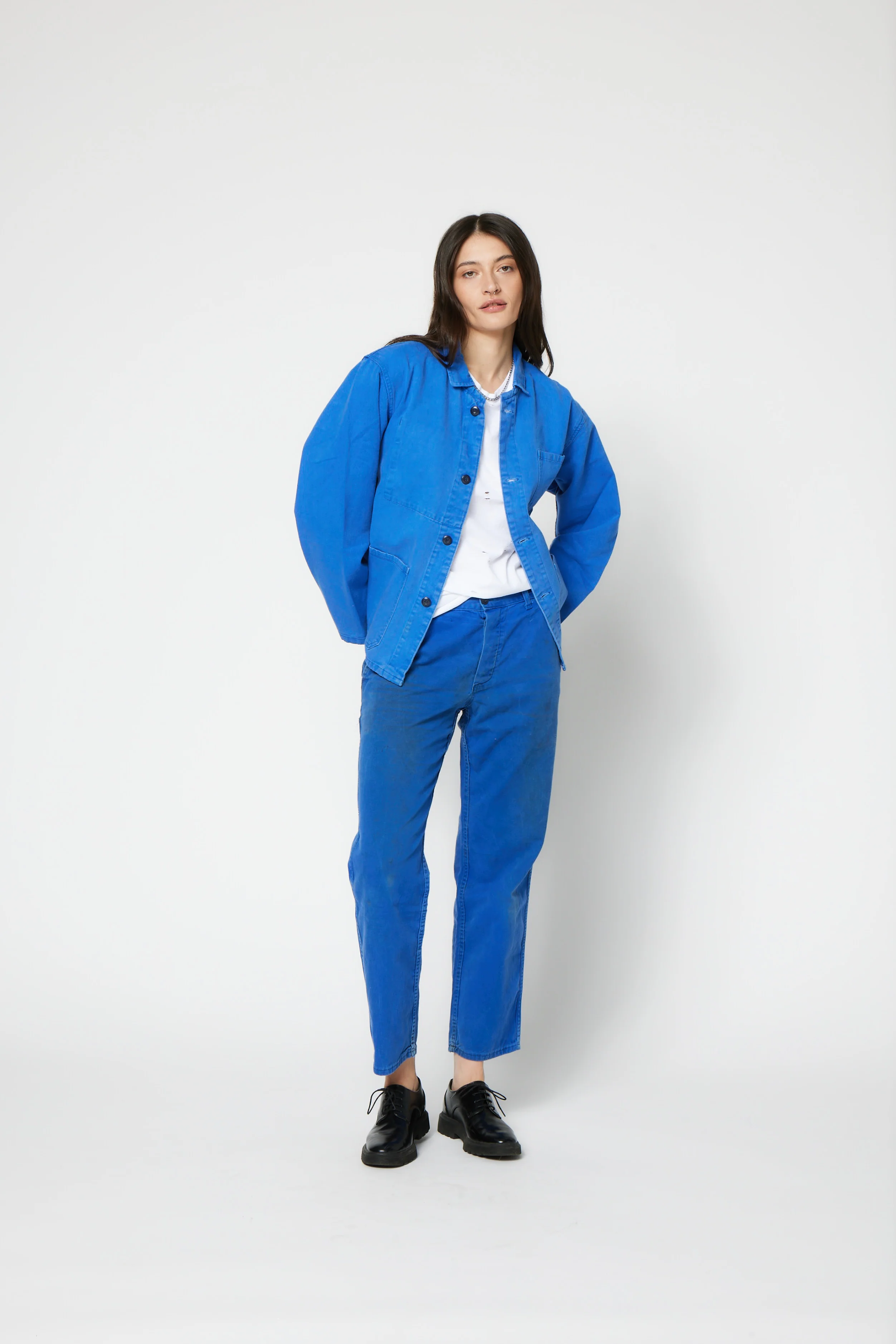 NSF SRPLS French Workwear Trouser - French Blue Paint - Renuaun