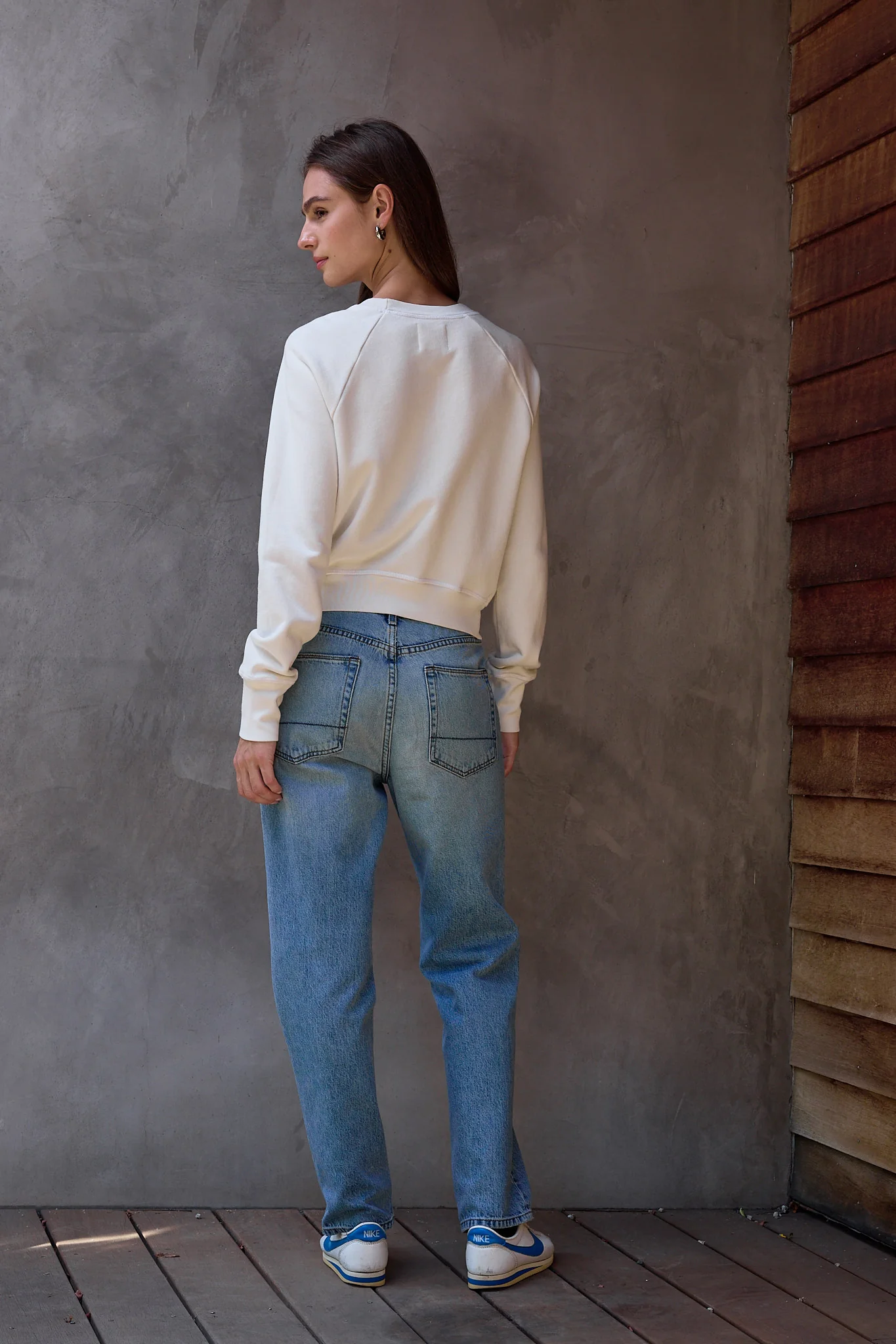 NSF Saguro Chic Loop Terry Sweatshirt - Soft White - Renuaun
