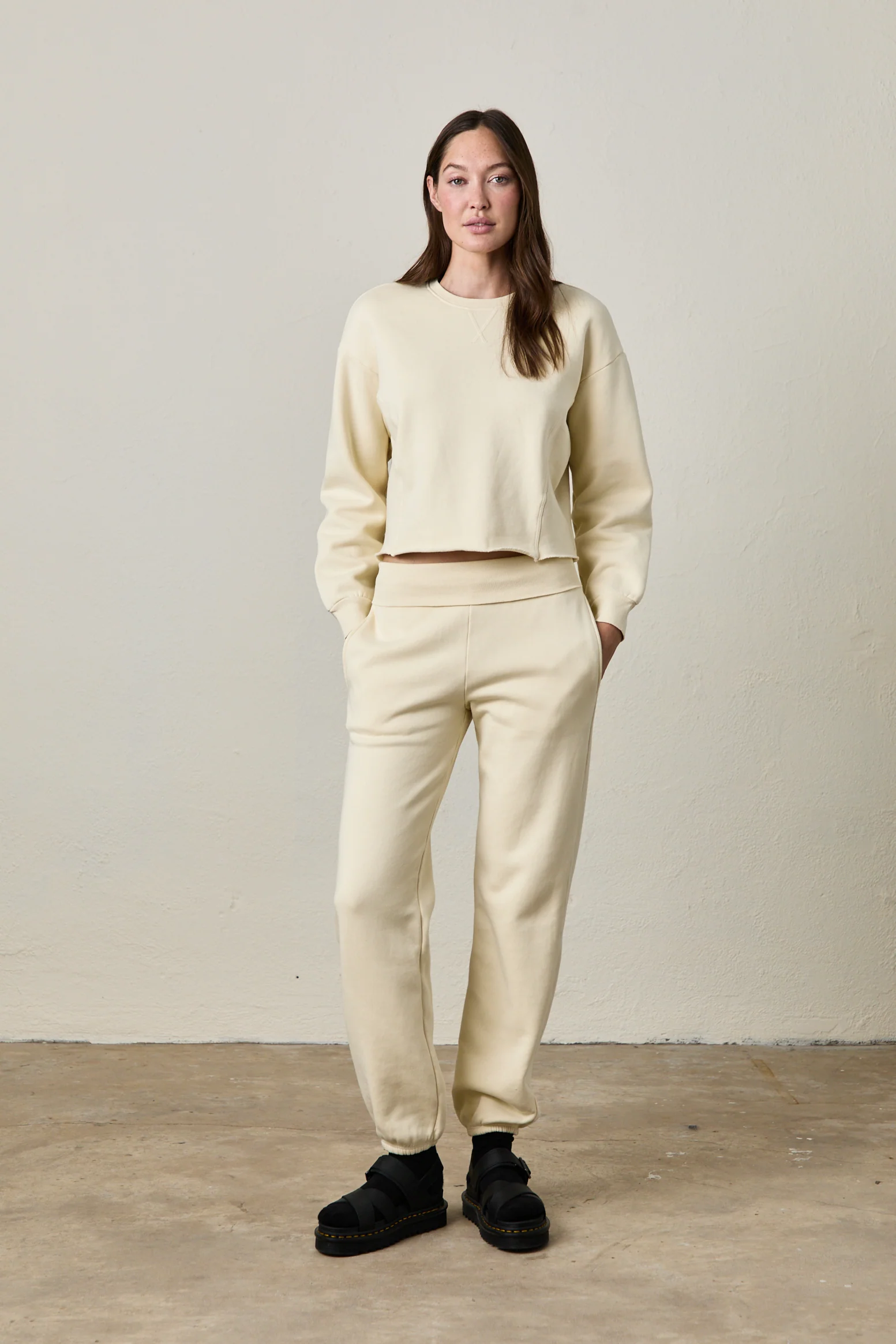 BLAKES RIB WAISTED COZY FLEECE SWEATPANT / VETTE - Renuaun