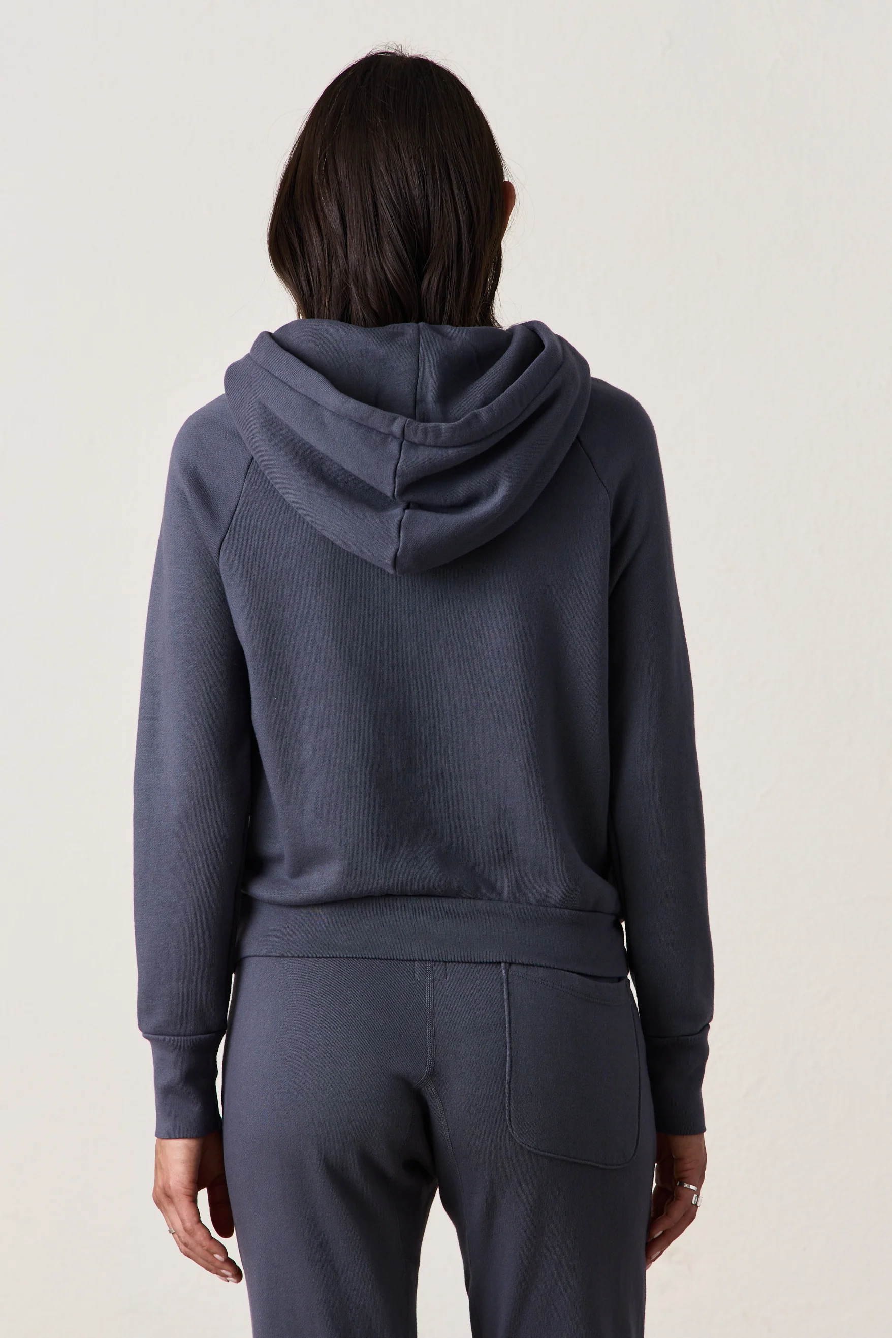 LISSE FITTED LOOP TERRY HOODY / STEEL GREY - Renuaun