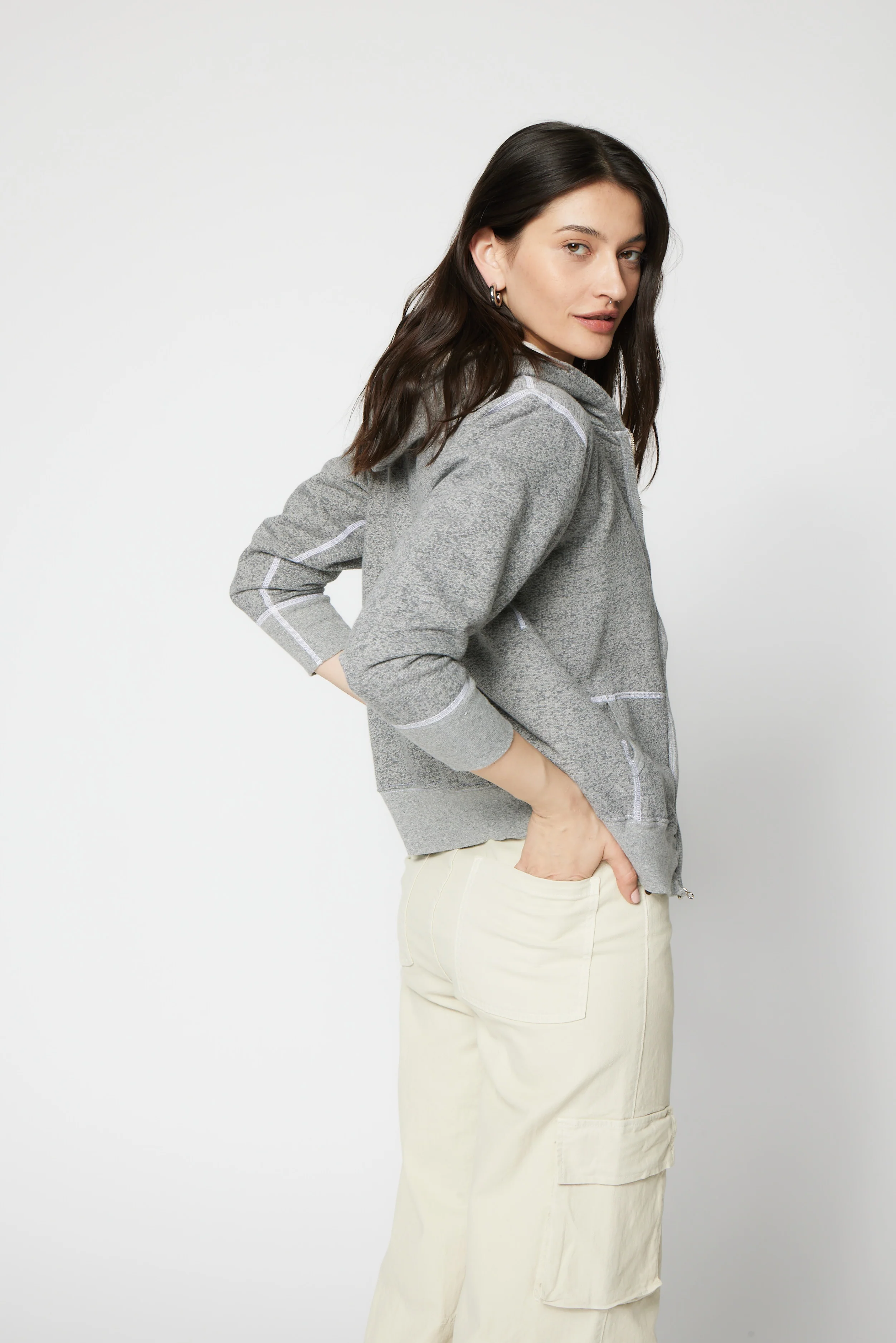 NSF SRPLS Shrunken Hoodie - Heather Gray - Renuaun