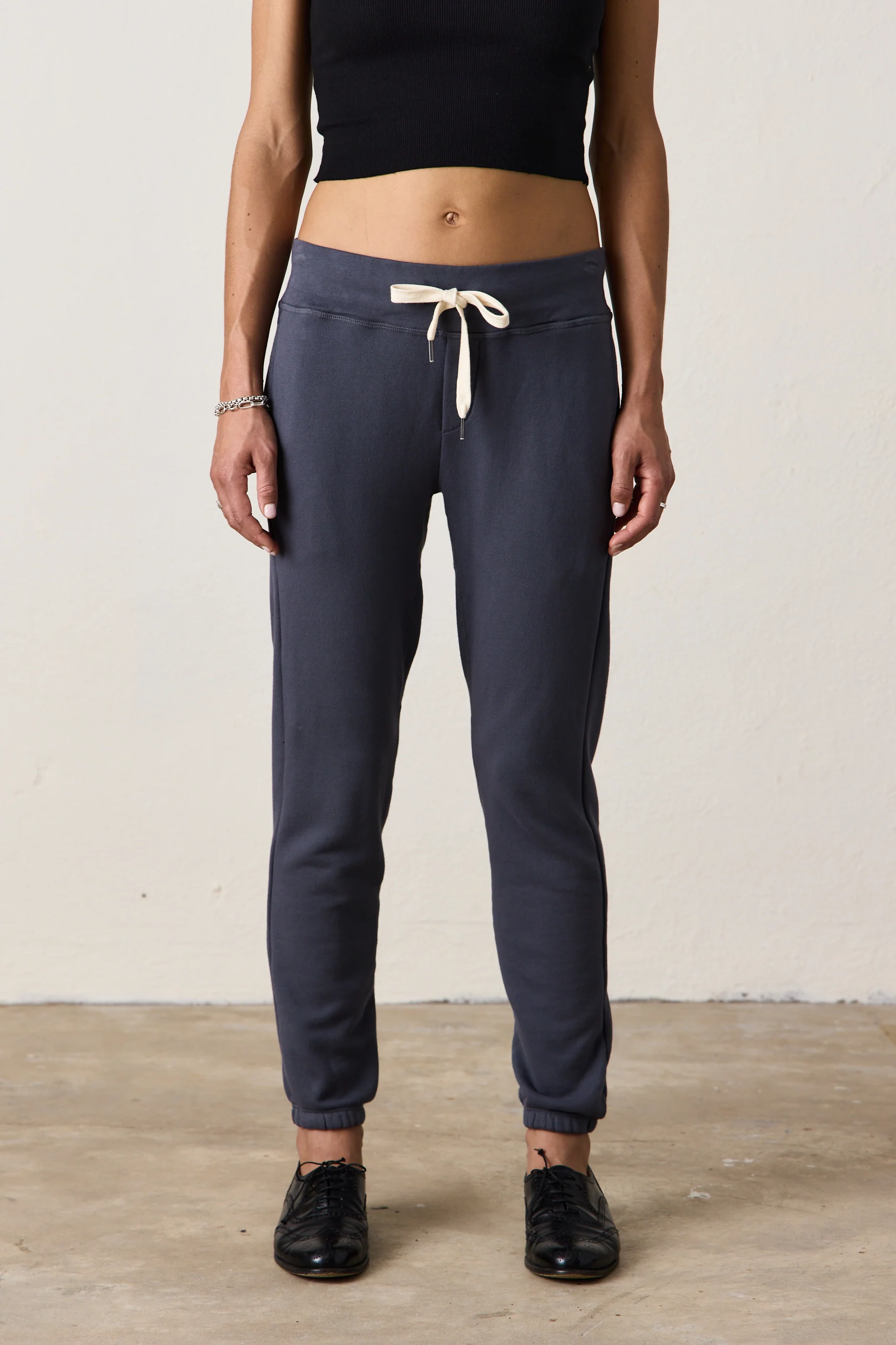 SAYDE SLIM LOOP TERRY SWEATPANT / STEEL GREY - Renuaun