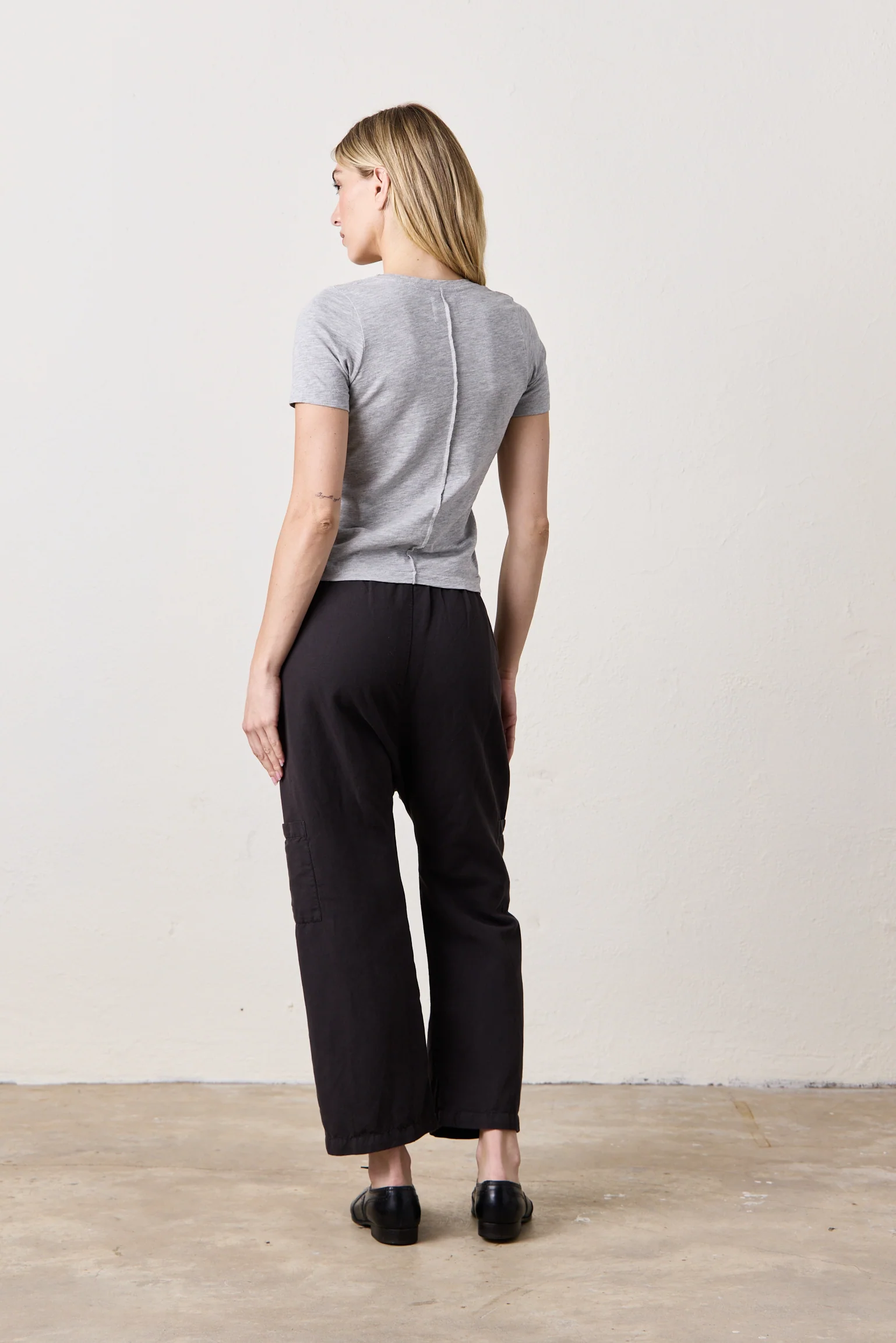 NSF Shailey Paperbag Waist Linen Cotton Pant - Faded Black - Renuaun