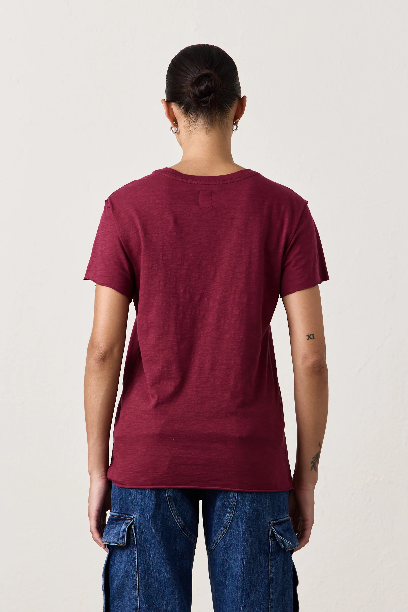 MOORE RELAXED SLUB JERSEY TEE/ DARK CHERRY - Renuaun