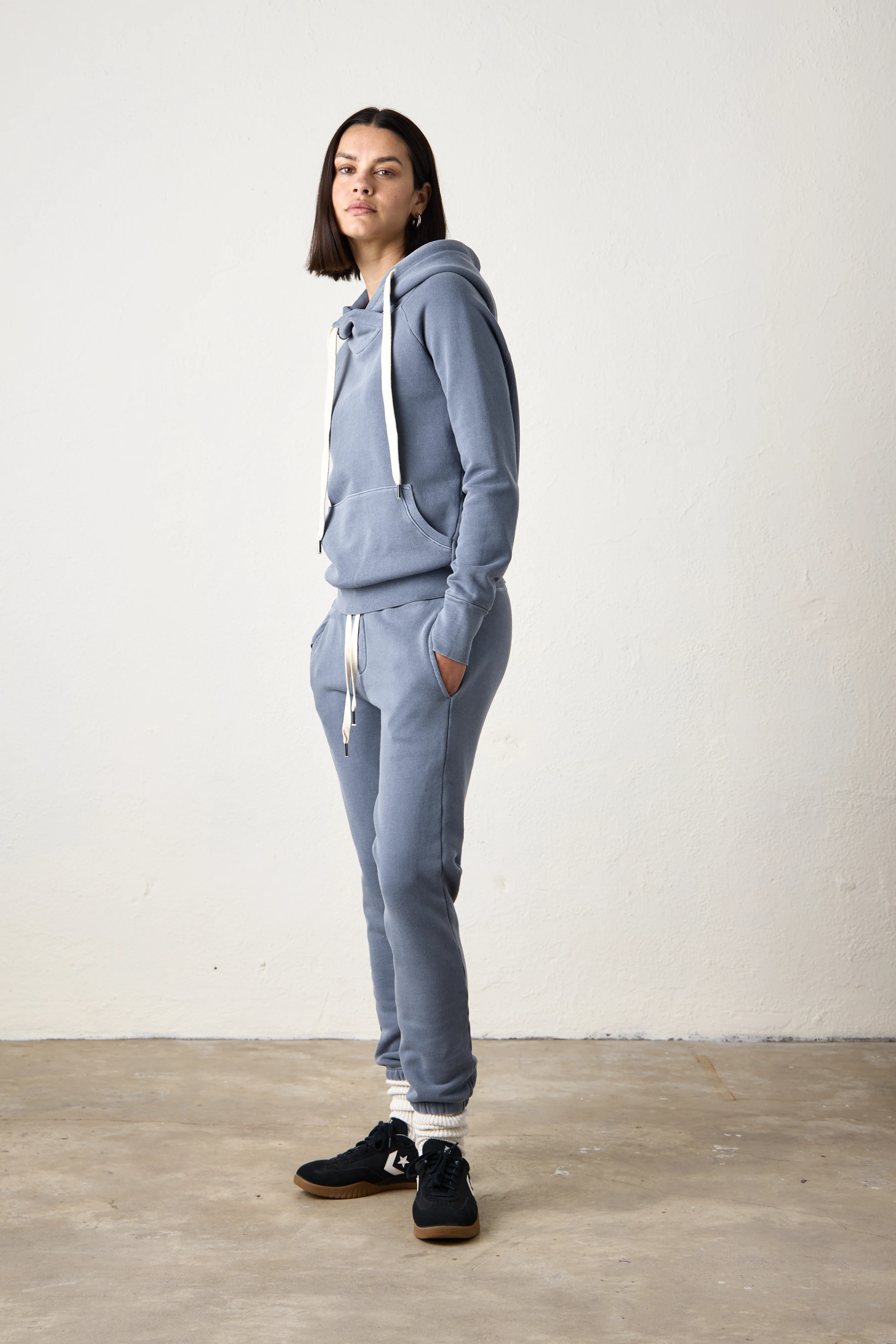 NSF Sayde Slim Loop Terry Sweatpant - Heather Indigo - Renuaun