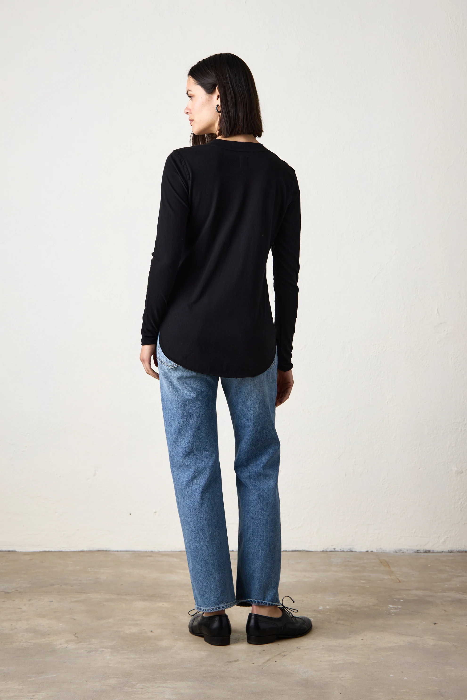 HAL FINE JERSEY HENLEY / BLACK - Renuaun