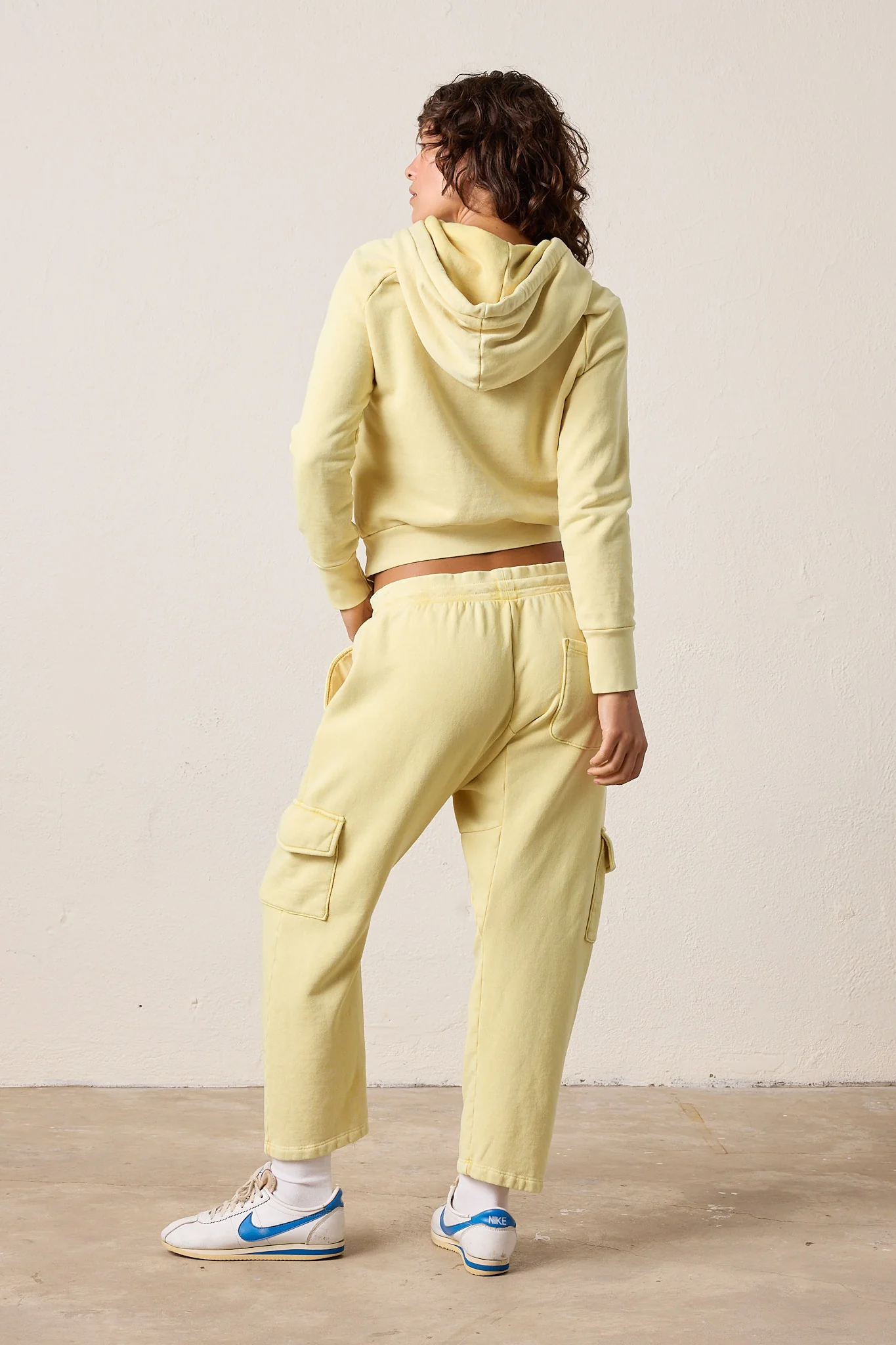 NSF Lisse Fitted Loop Terry Hoodie - Lemon Perl - Renuaun