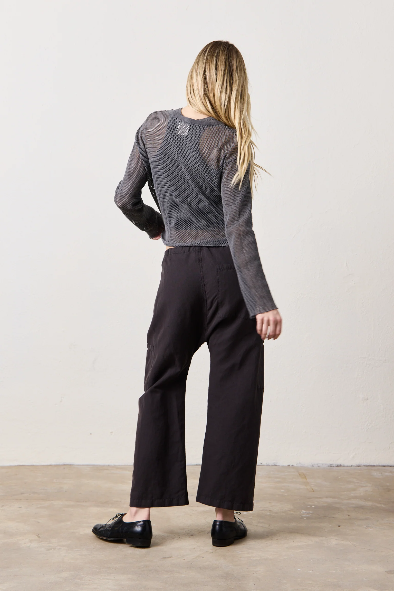 NSF Carlson Linen Cotton Tie Pant - Faded Black - Renuaun