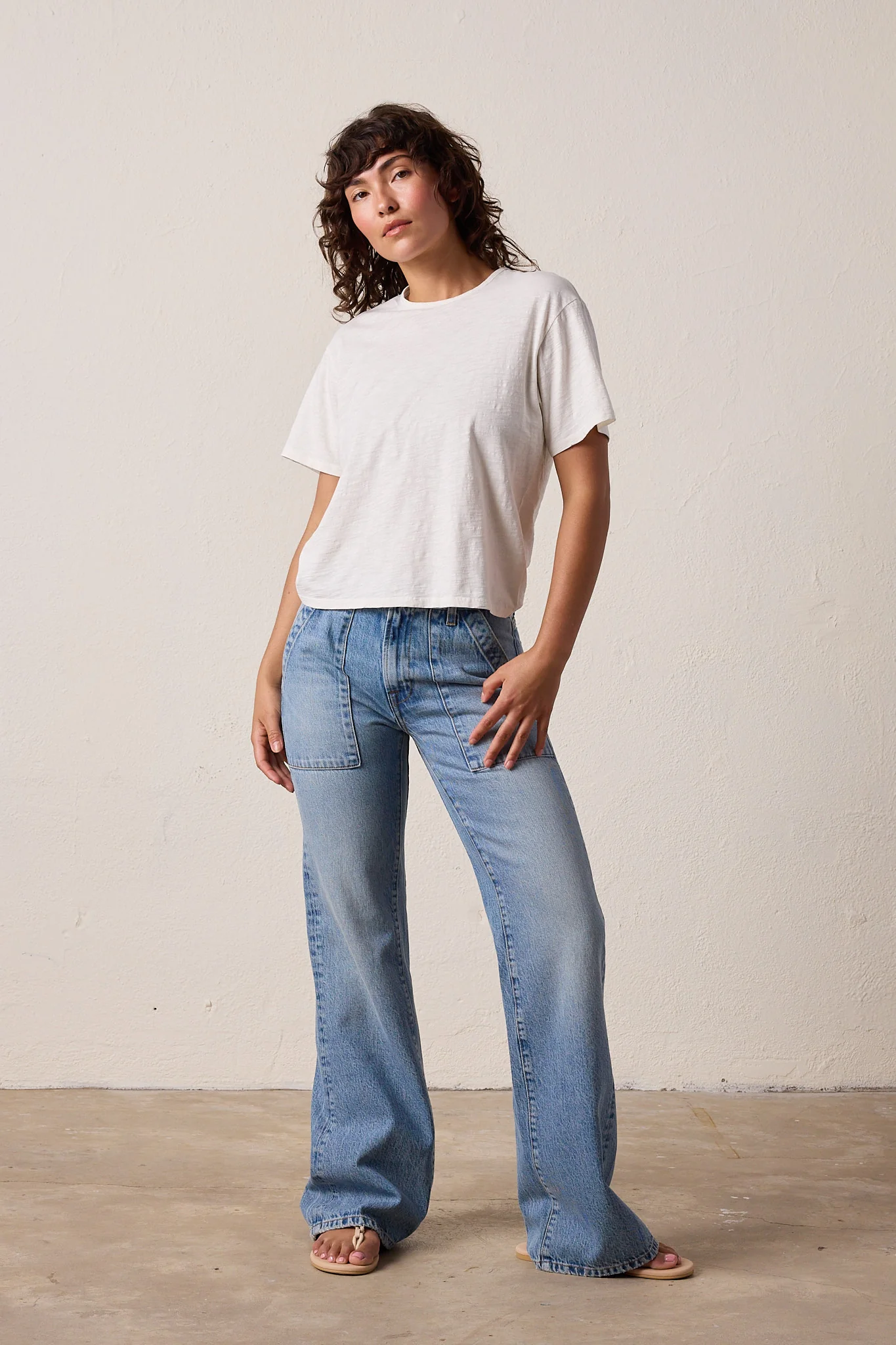 NSF Harper Boxy Slub Jersey Tee - Soft White - Renuaun
