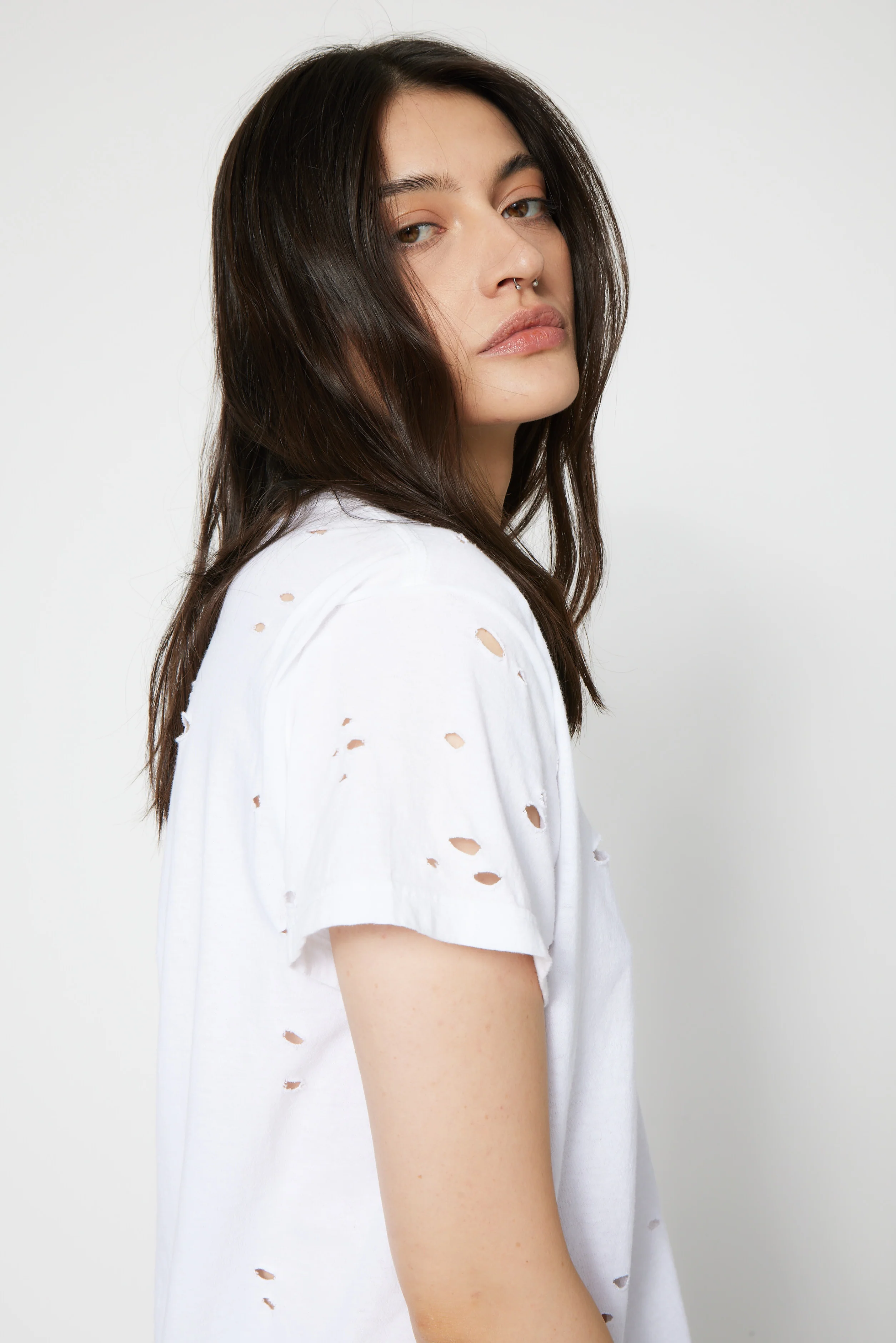 NSF SRPLS Destroyed Basic Training Tee - White - Renuaun