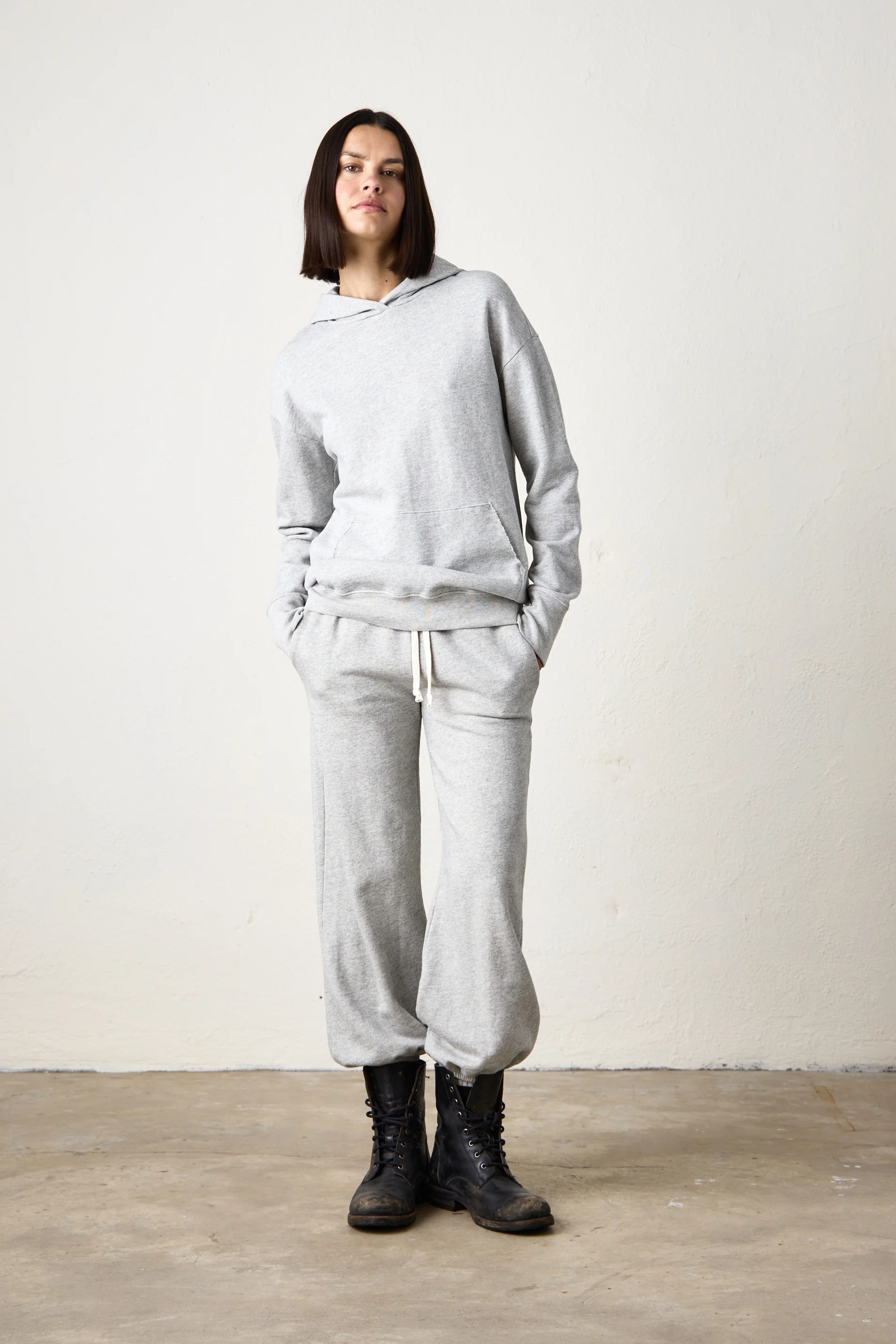 ELLIS RELAXED VINTAGE TERRY HOODY / HEATHER GREY - Renuaun