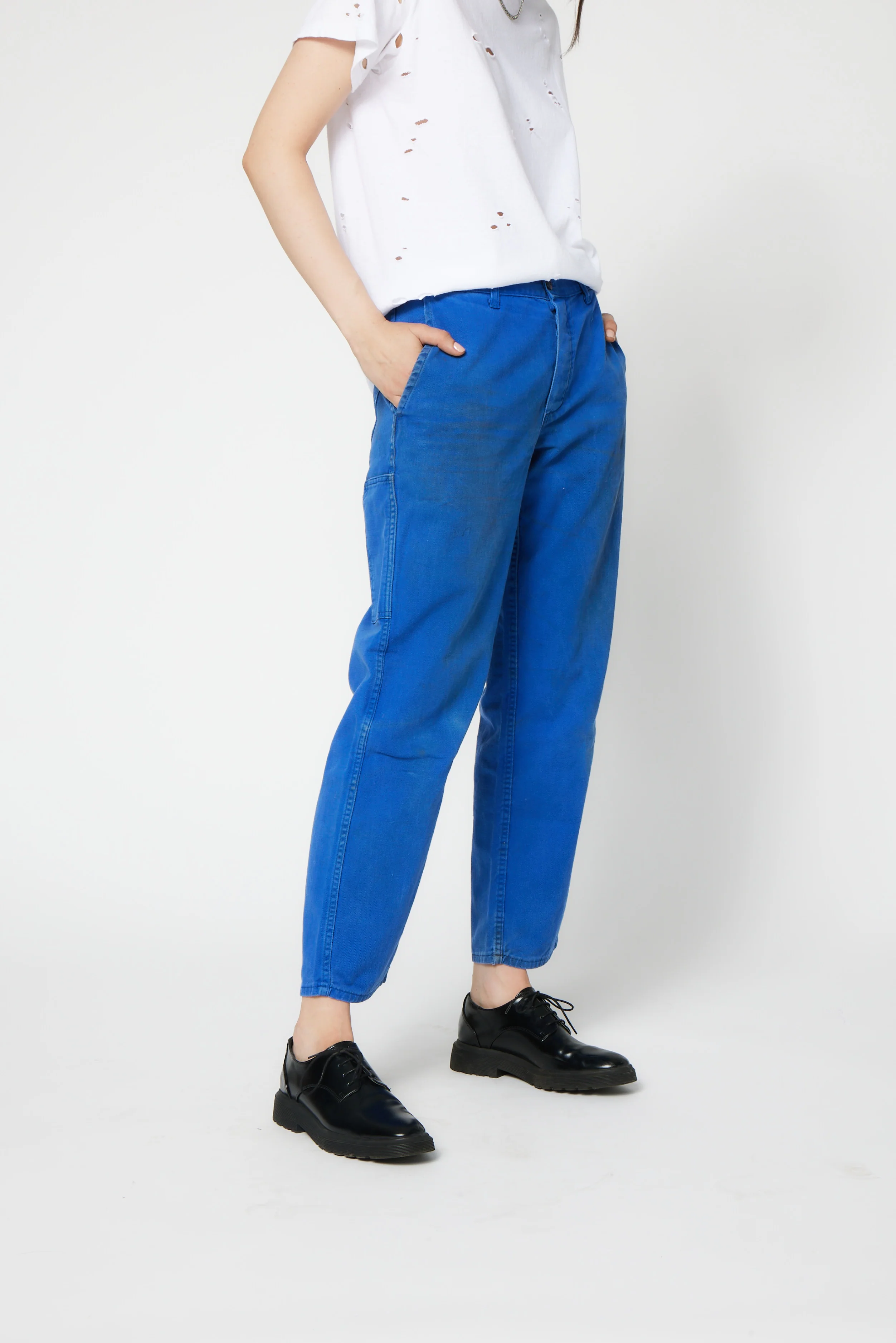 NSF SRPLS French Workwear Trouser - French Blue Paint - Renuaun