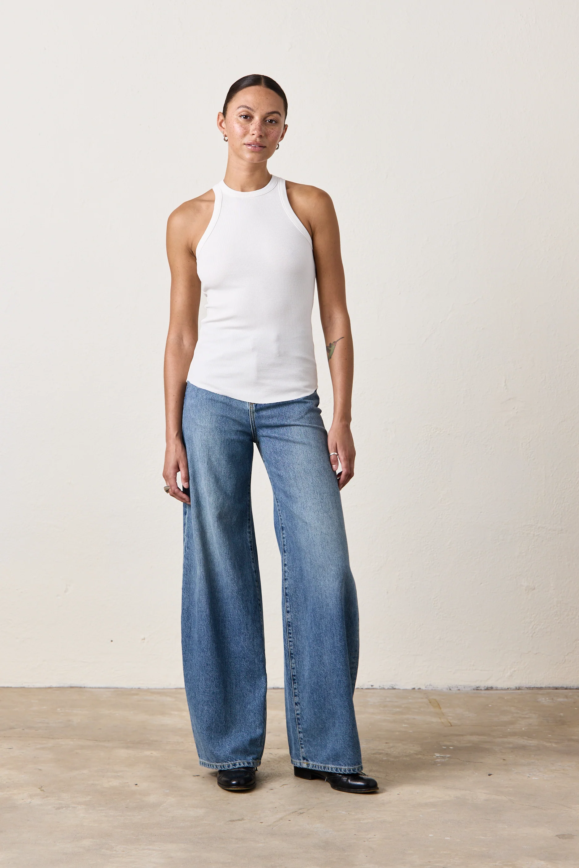 NSF Alexa Fitted Rib Tank - White - Renuaun