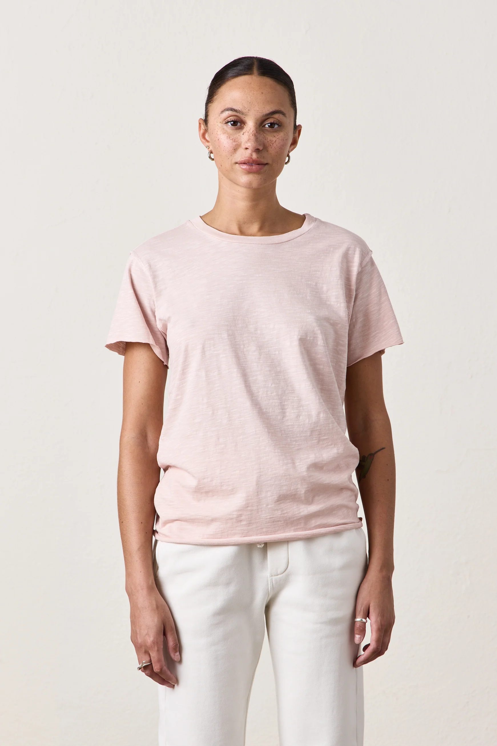 MOORE RELAXED SLUB JERSEY TEE / ROSY - Renuaun