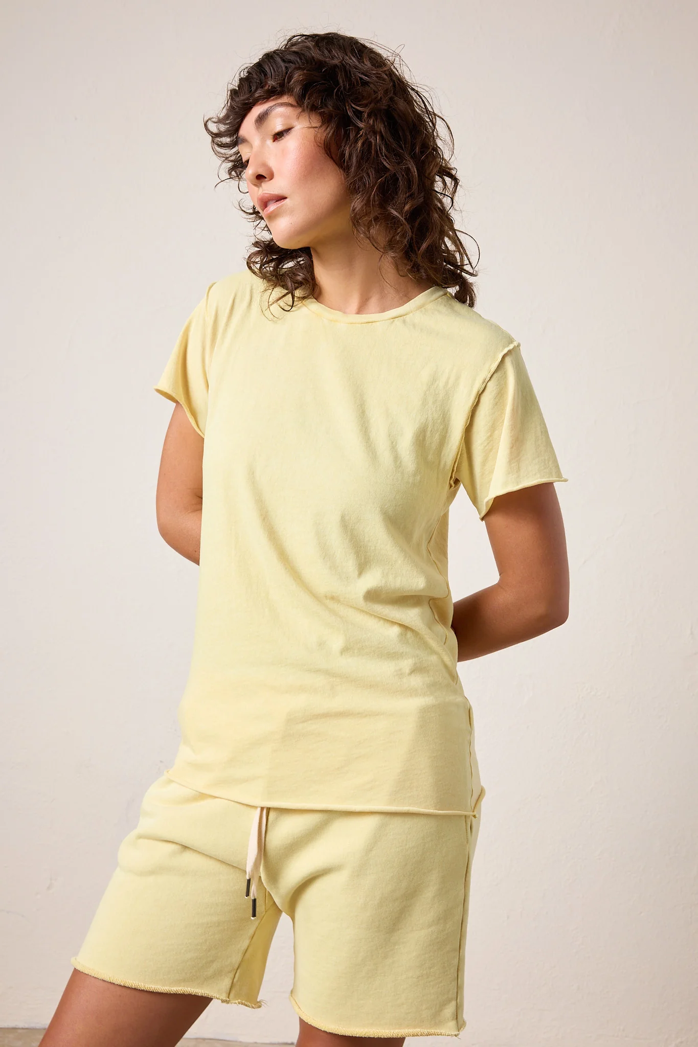 NSF Mason Relaxed Fit Fine Jersey Tee - Lemon Perl - Renuaun