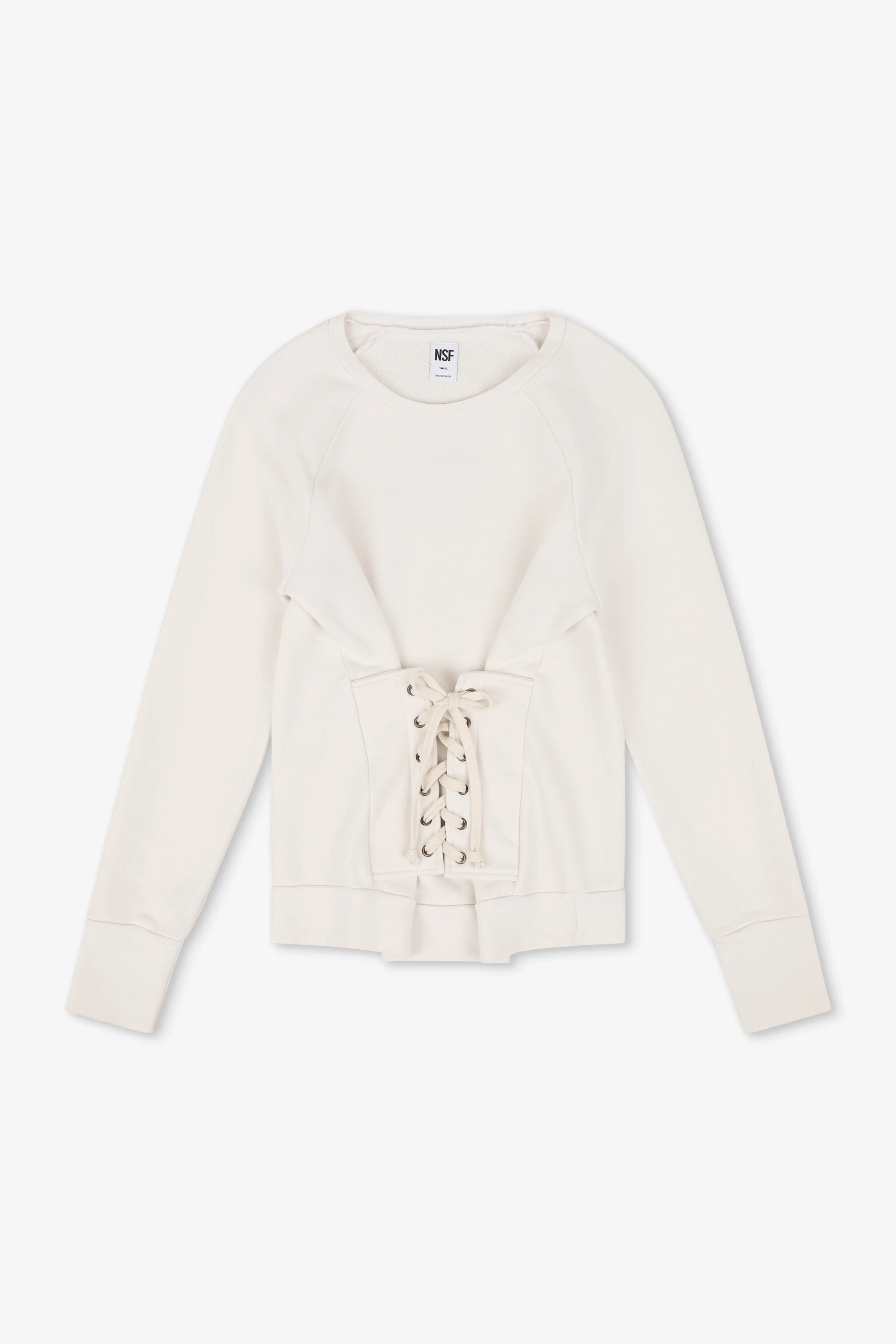 NSF Elio Corset Loop Terry Crew - Soft White - Renuaun