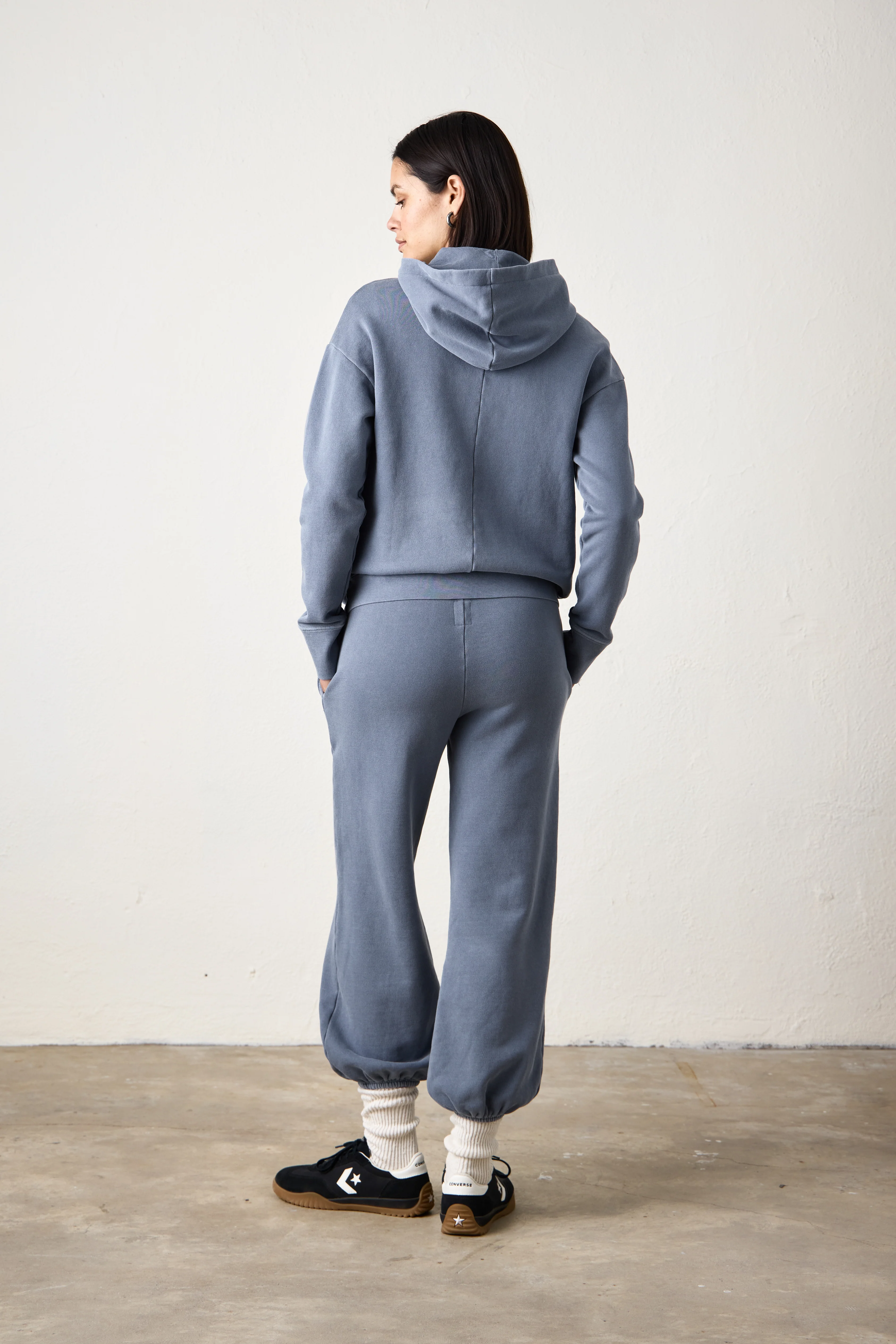 ELLIS RELAXED LOOP TERRY HOODY / HEATHER INDIGO - Renuaun