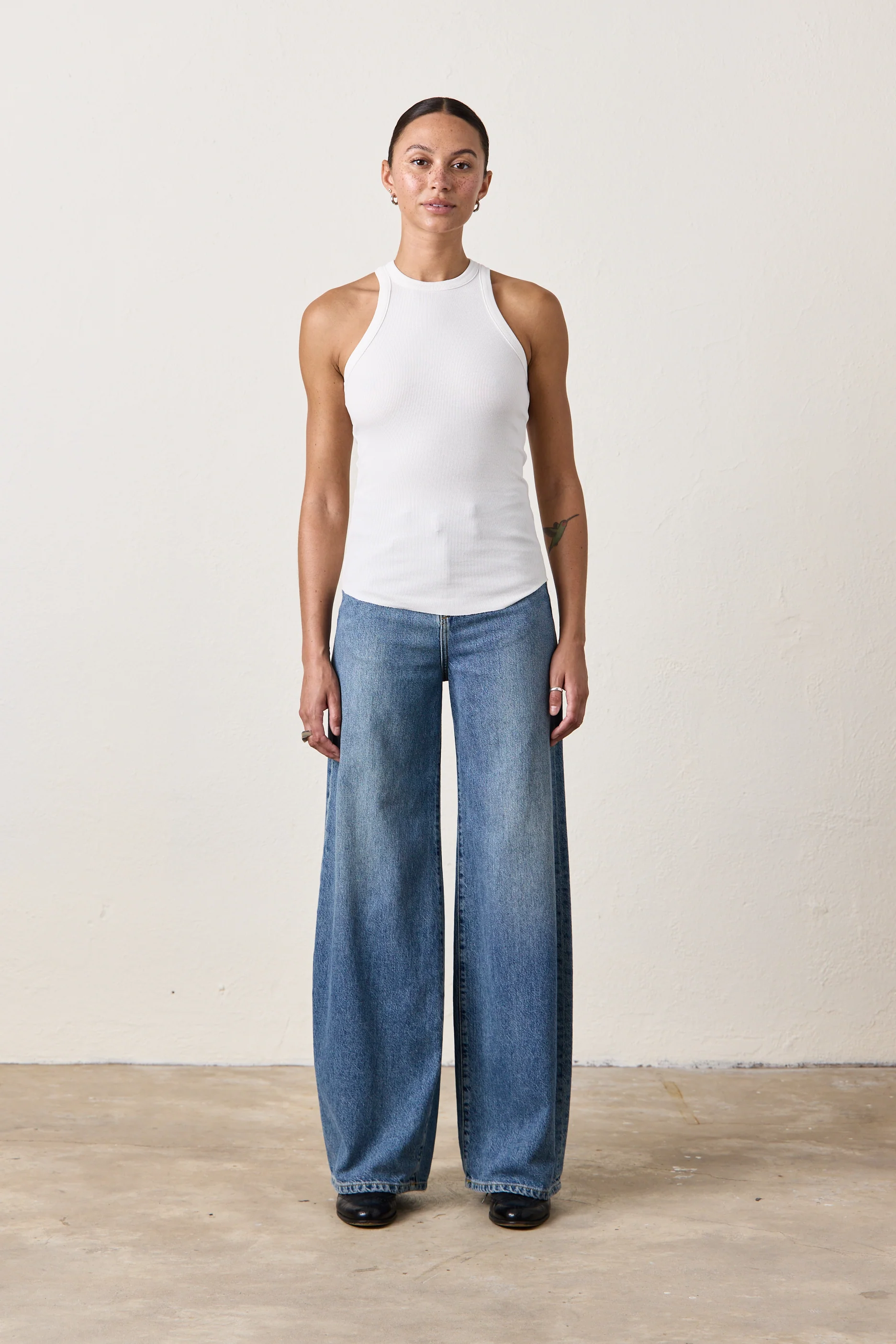 NSF Alexa Fitted Rib Tank - White - Renuaun