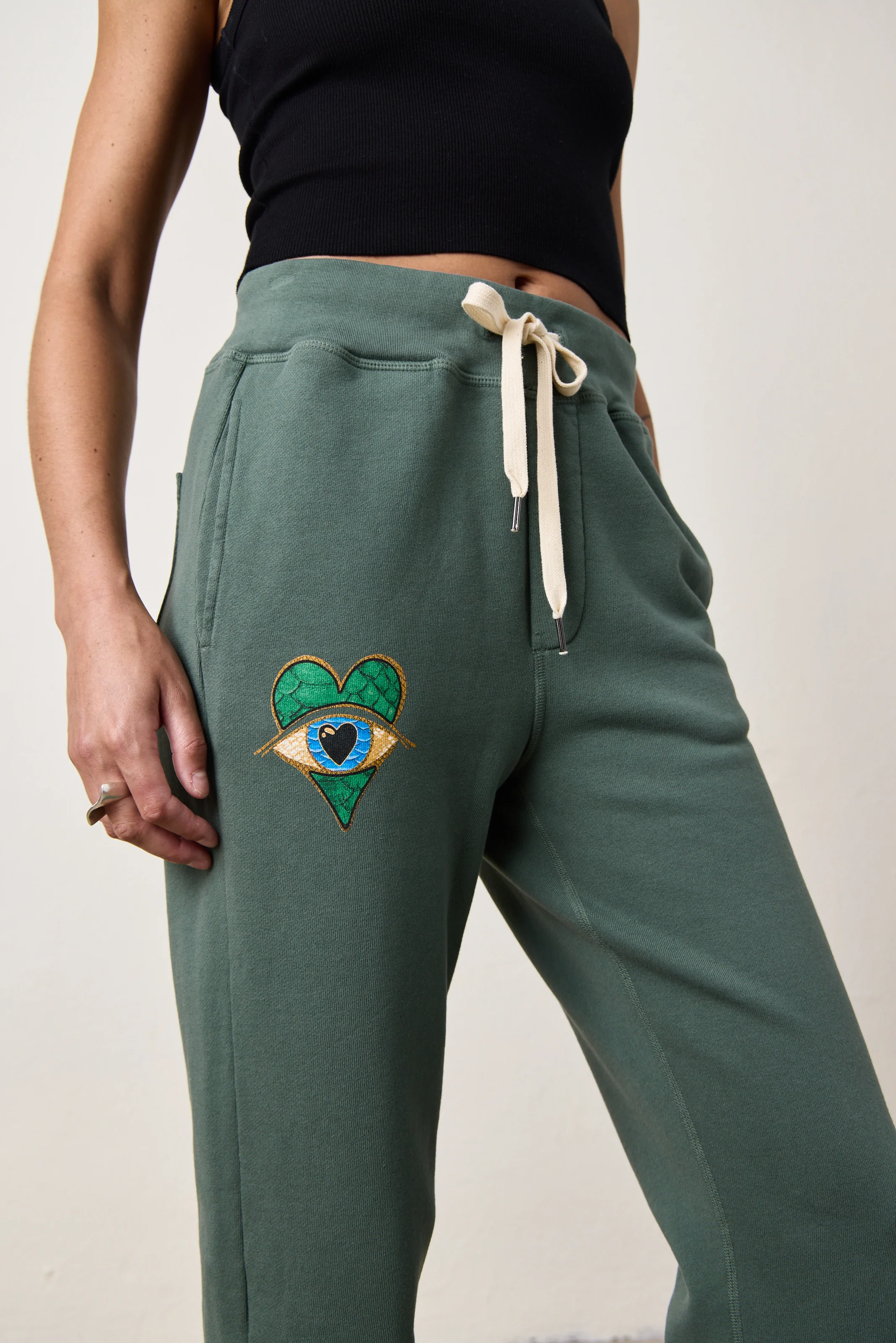 NSF X Jacquie Aiche - Down To Earth Loop Terry Hoodie - Sage - Renuaun