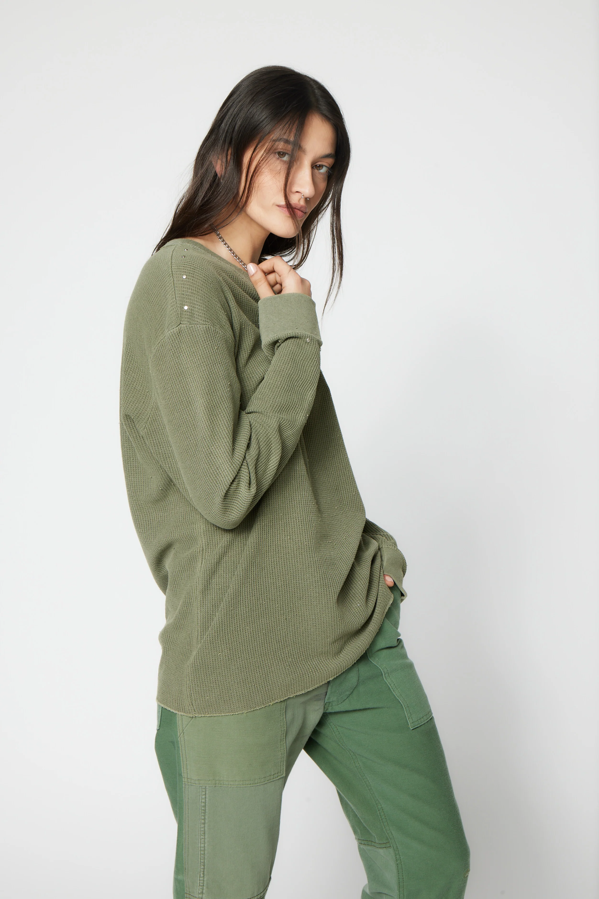 NSF SRPLS Overdyed and Studded Thermal - Pigment Sage - Renuaun