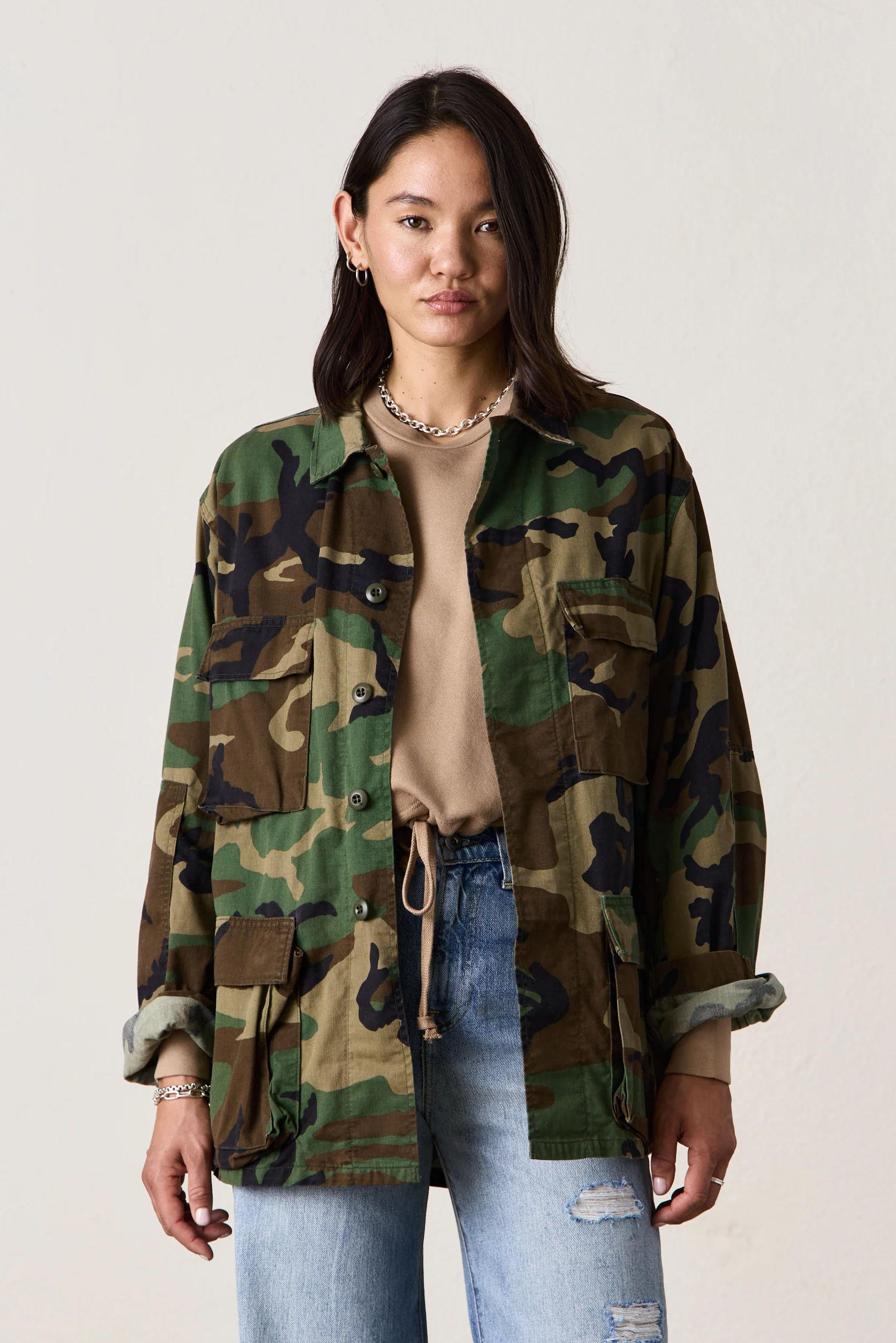 SRPLS US MILITARY SHIRT JACKET / WOODLAND CAMO - Renuaun