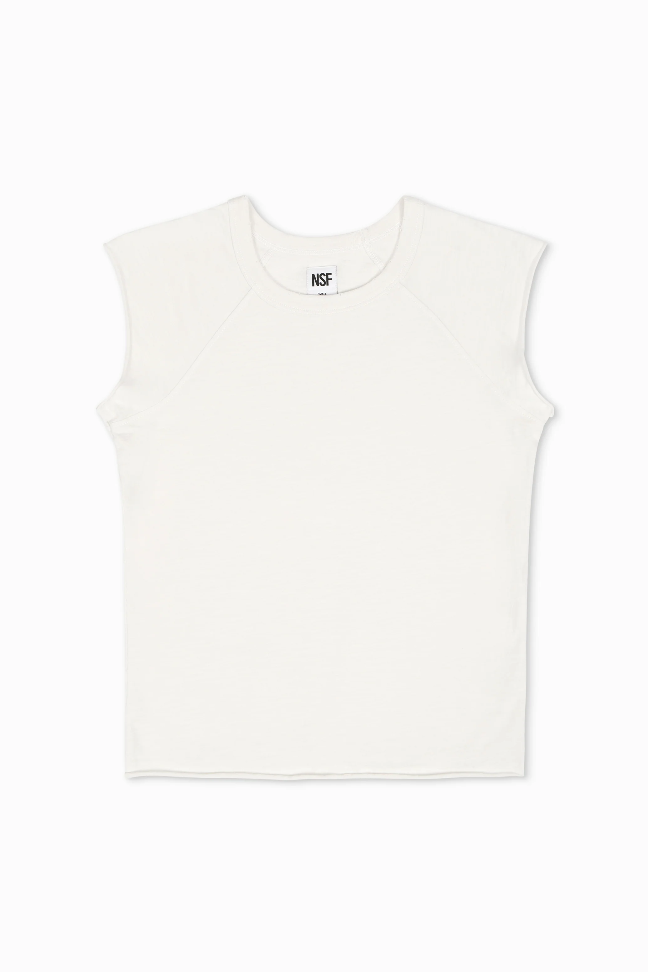 NSF Chloe Fitted Slub Jersey Muscle Tee - Soft White - Renuaun