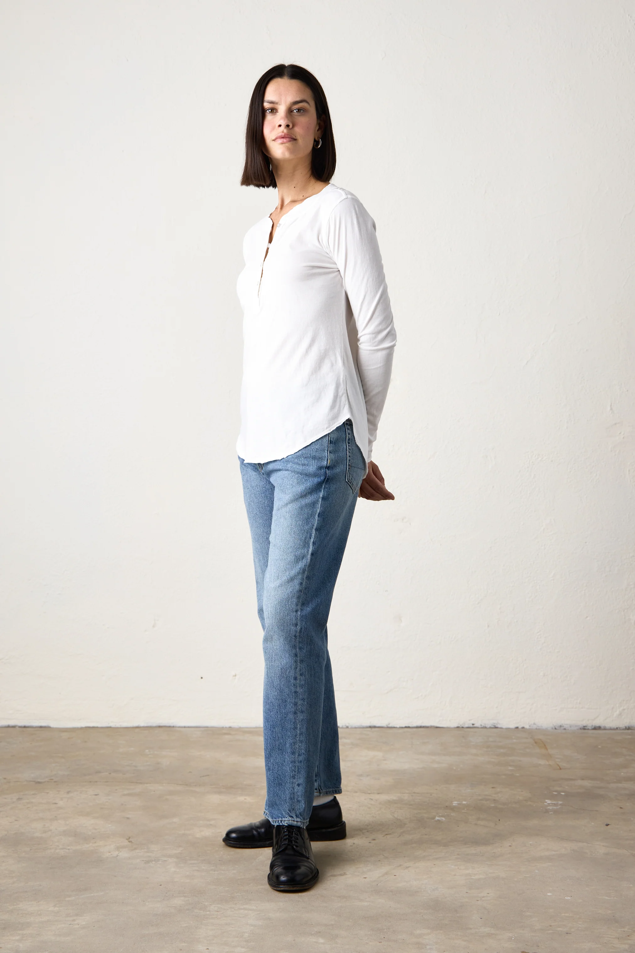 HAL FINE JERSEY HENLEY / SOFT WHITE - Renuaun