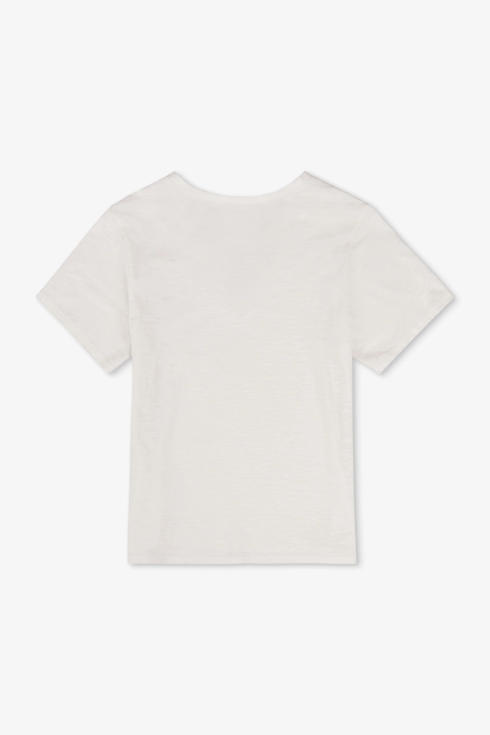 NSF Layla Relaxed V Neck Slub Jersey Tee - Soft White - Renuaun