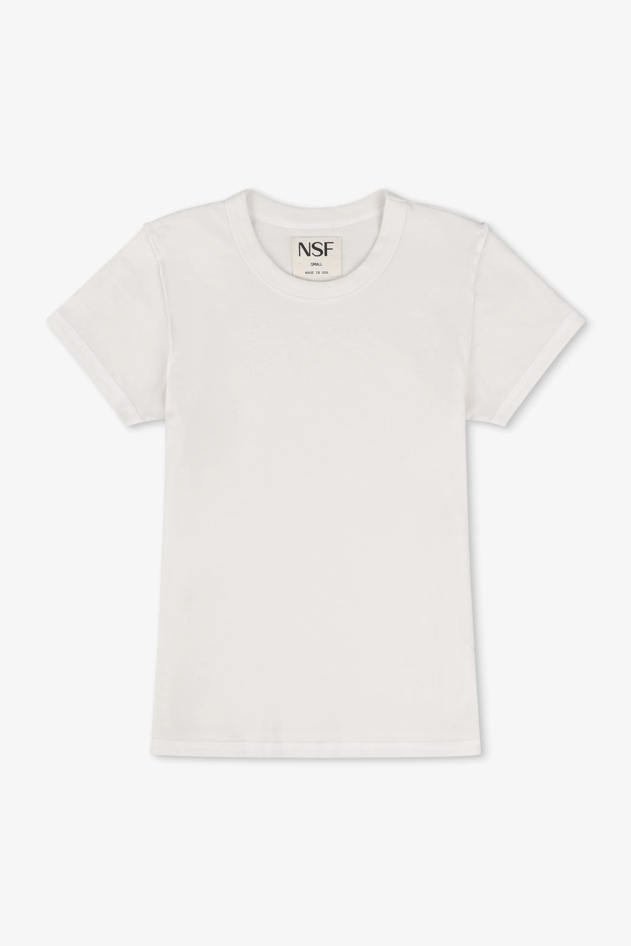NSF Alessi Shrunken Fine Jersey Tee - Soft White - Renuaun