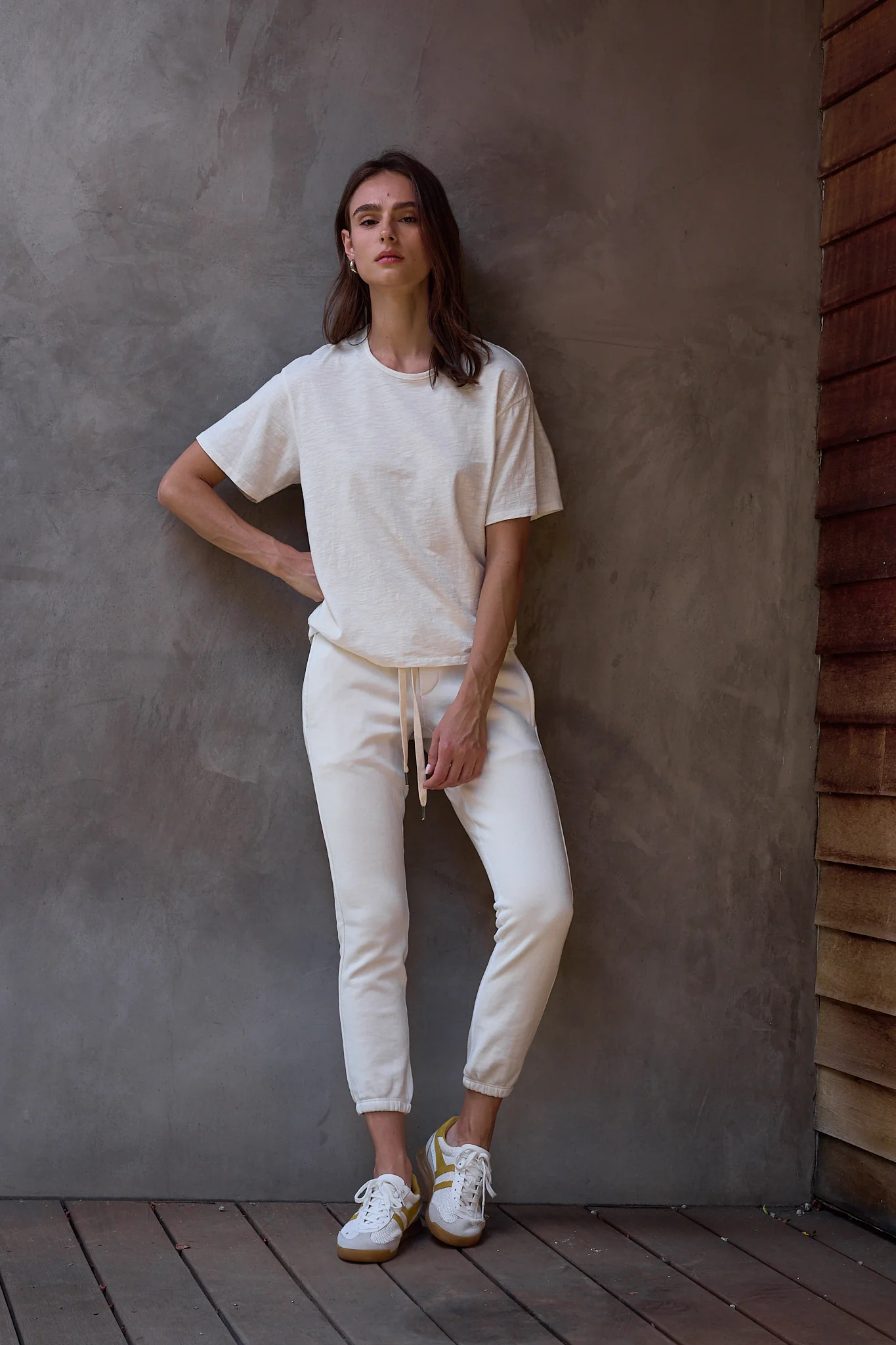 NSF Sayde Slim Loop Terry Sweatpant - Soft White - Renuaun