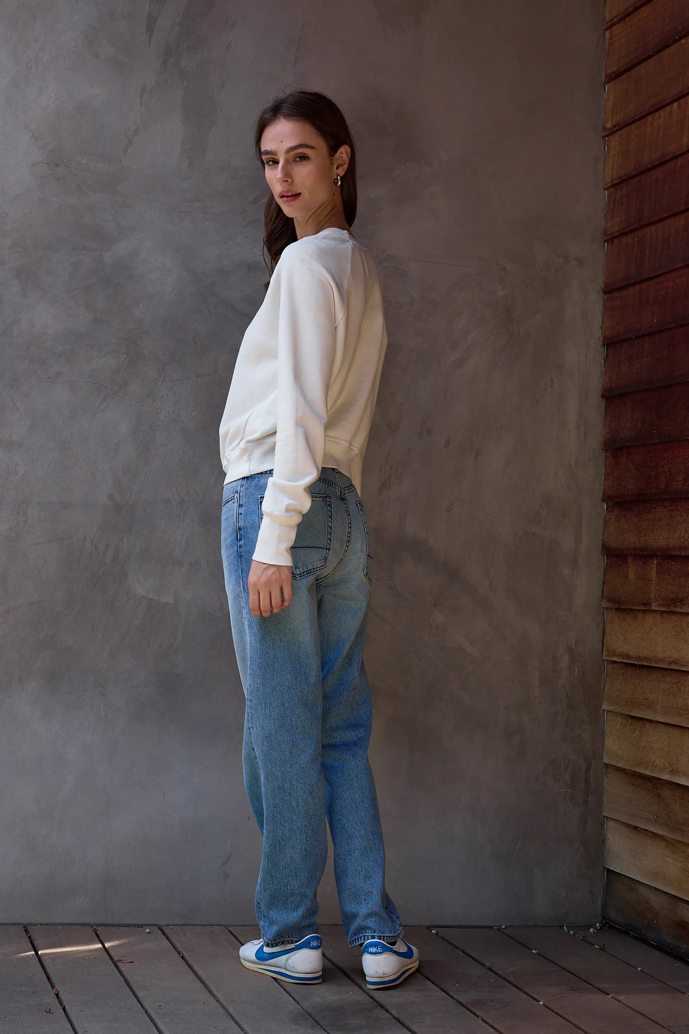 NSF Saguro Chic Loop Terry Sweatshirt - Soft White - Renuaun