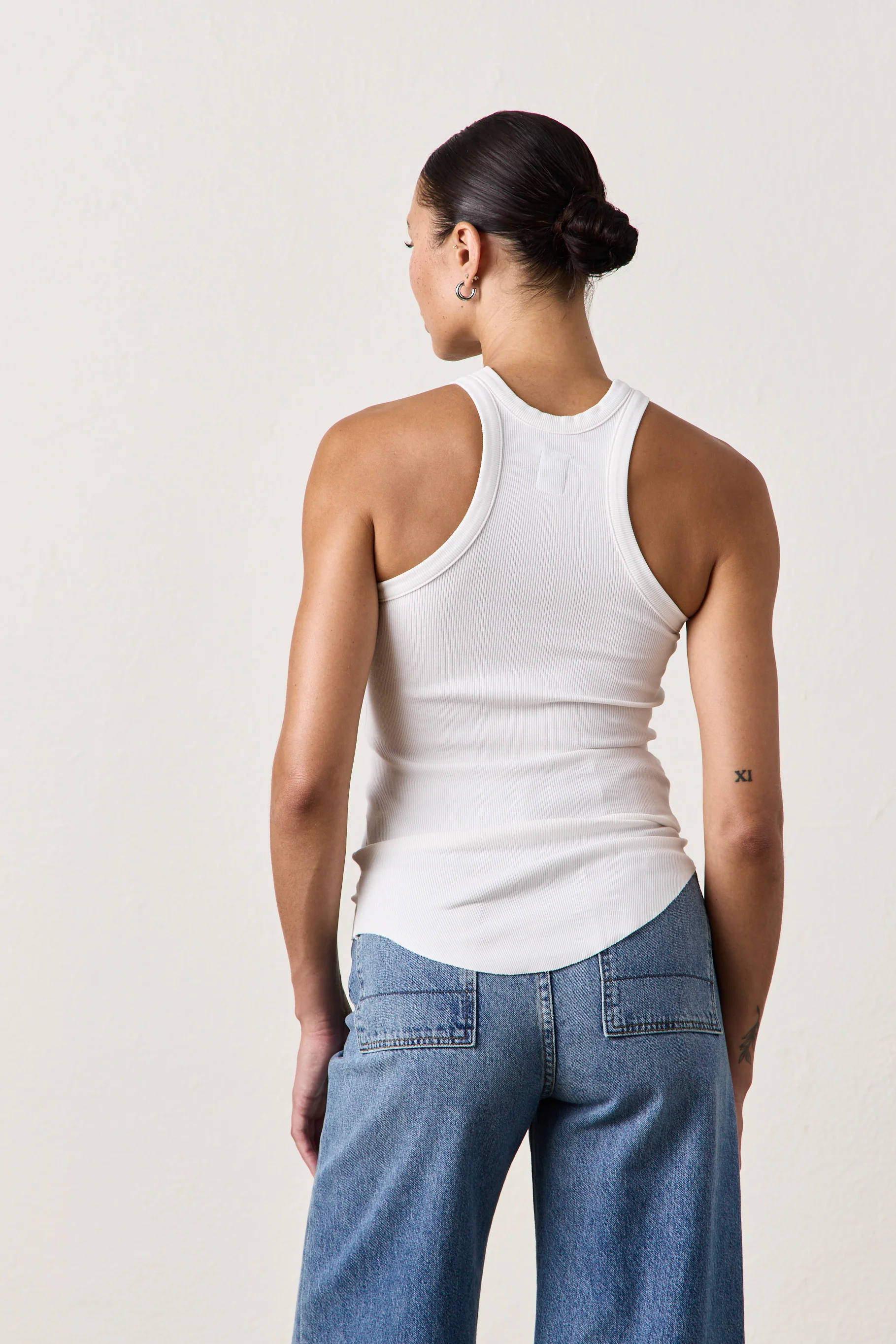 NSF Alexa Fitted Rib Tank - White - Renuaun