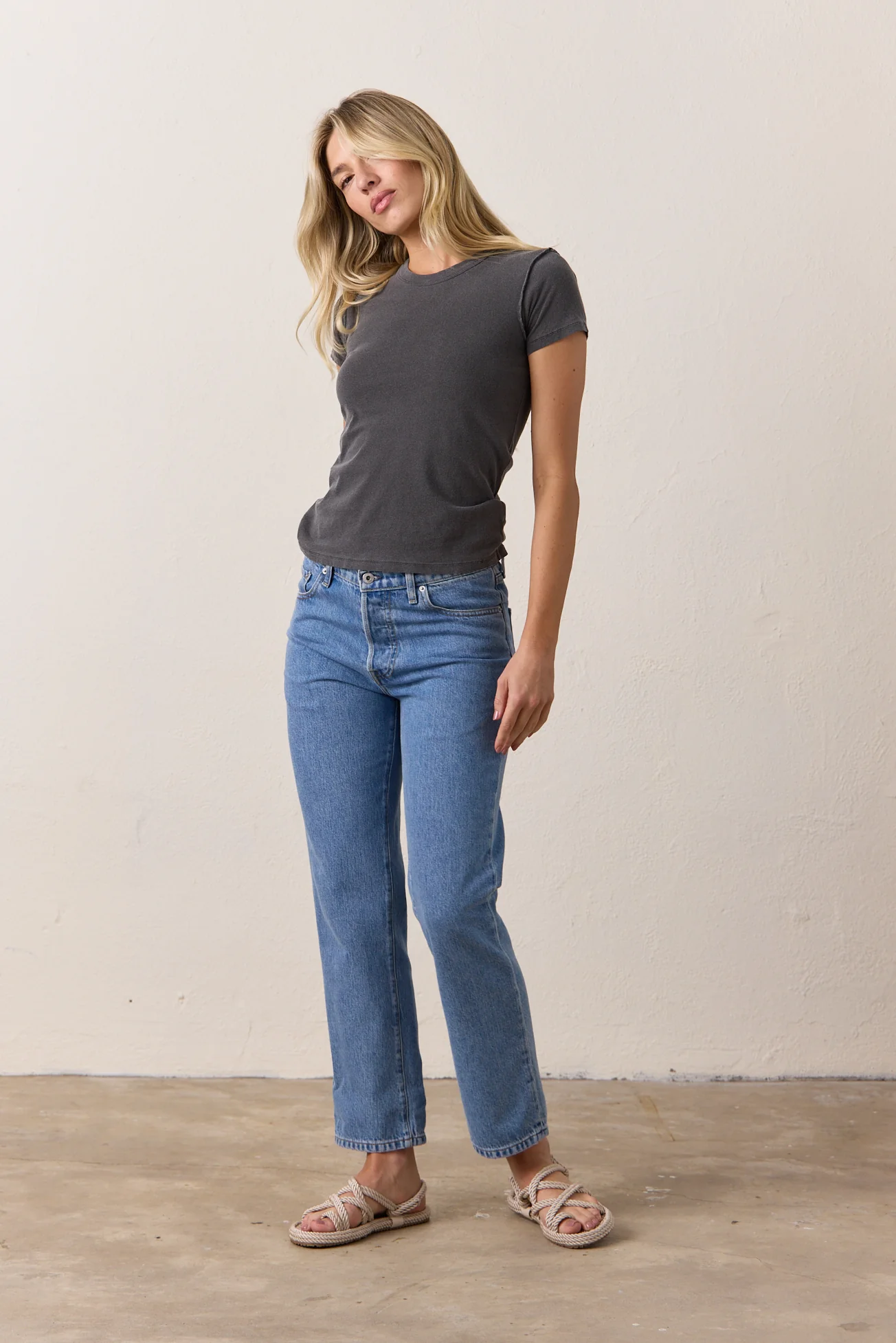 NSF Owen Mid Rise Slim Straight Jean - Oceanside - Renuaun