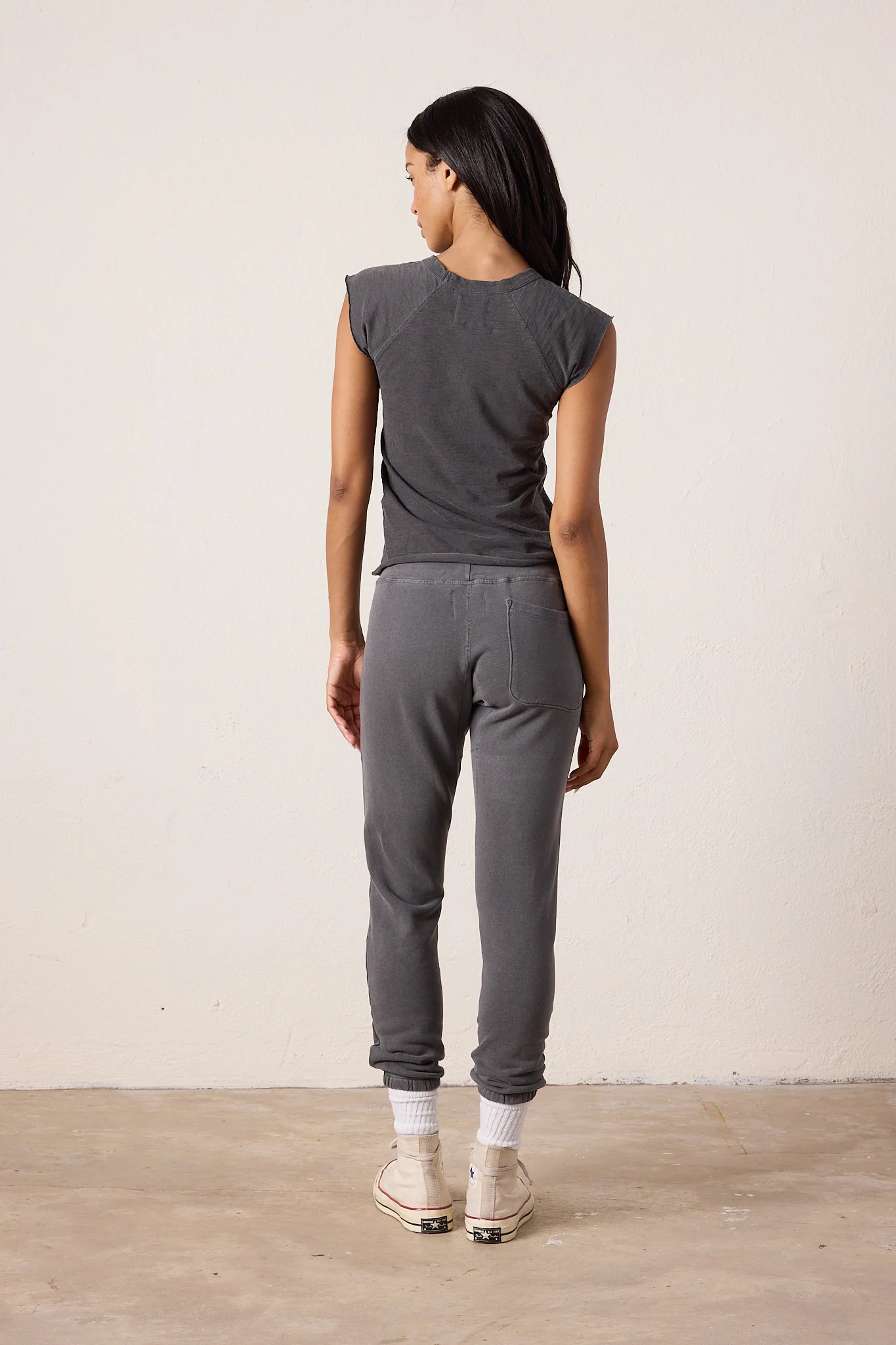NSF Sayde Slim Loop Terry Sweatpant - Faded Black - Renuaun