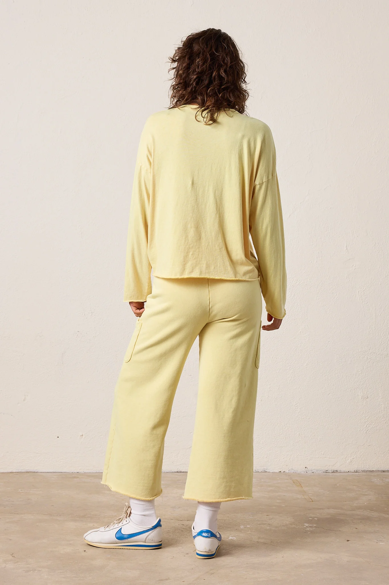 NSF Lennon Boxy Fit Fine Jersey Tee - Lemon Perl - Renuaun