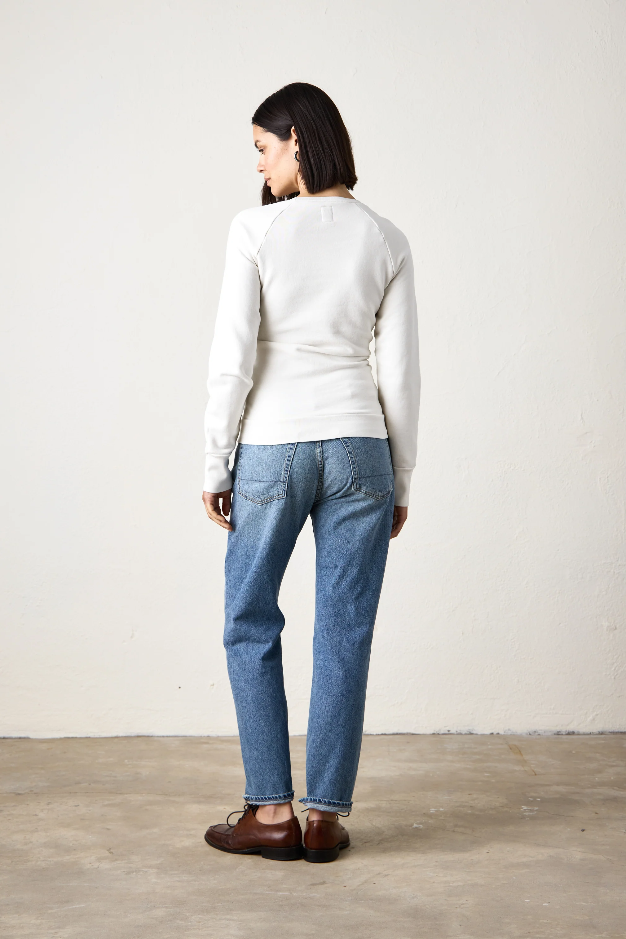 NSF Elio Corset Loop Terry Crew - Soft White - Renuaun