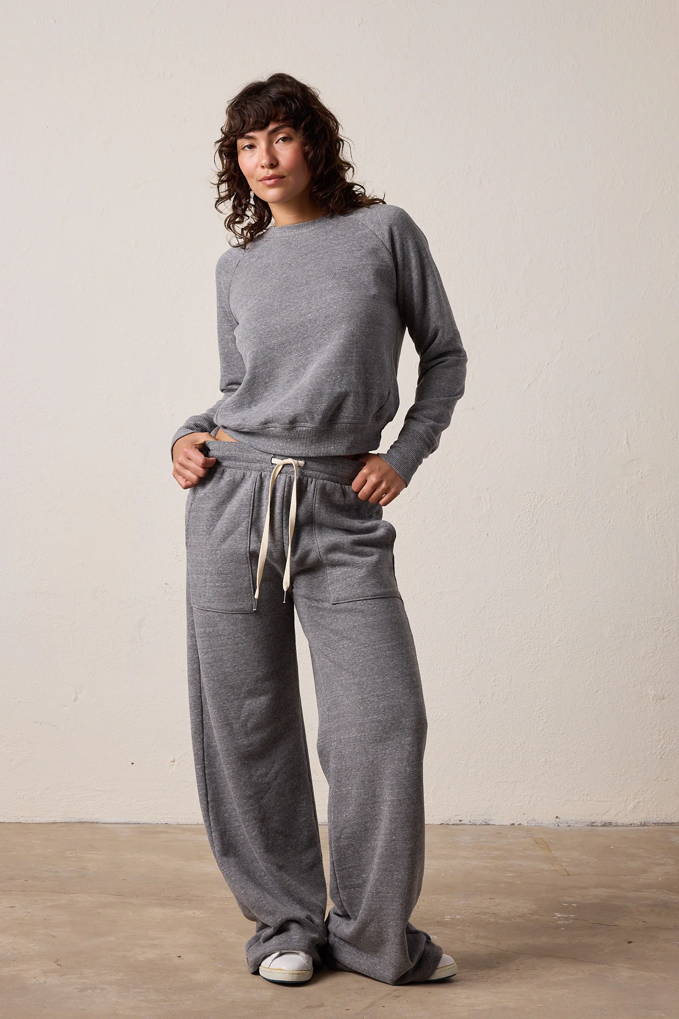 NSF Saguro Chic Melange Terry Sweatshirt - Charcoal Heather Gray - Renuaun