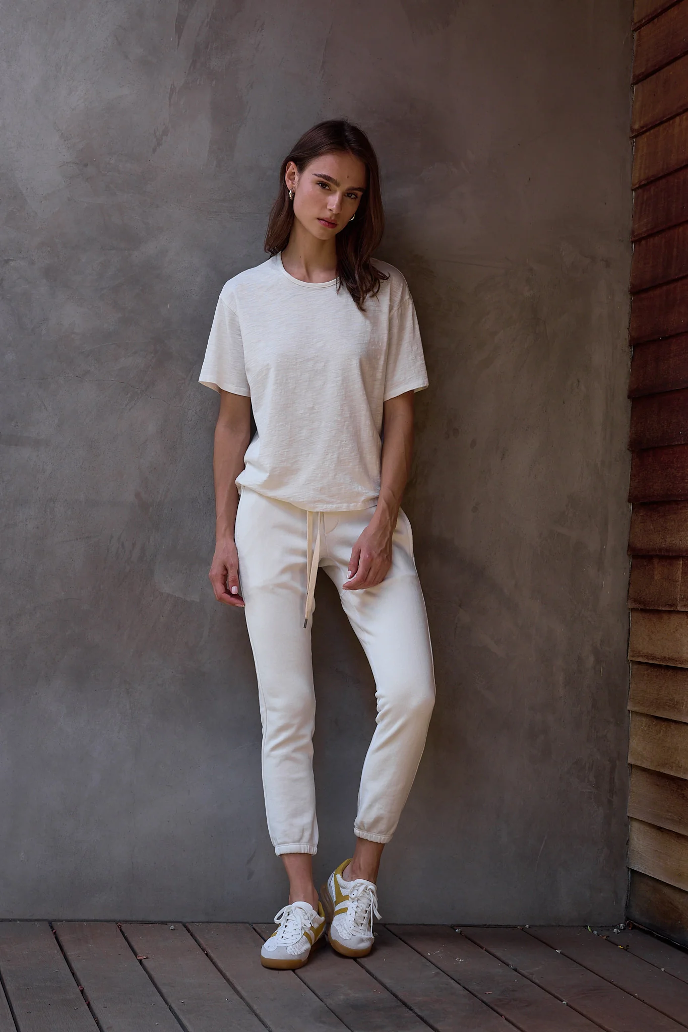 NSF Sayde Slim Loop Terry Sweatpant - Soft White - Renuaun