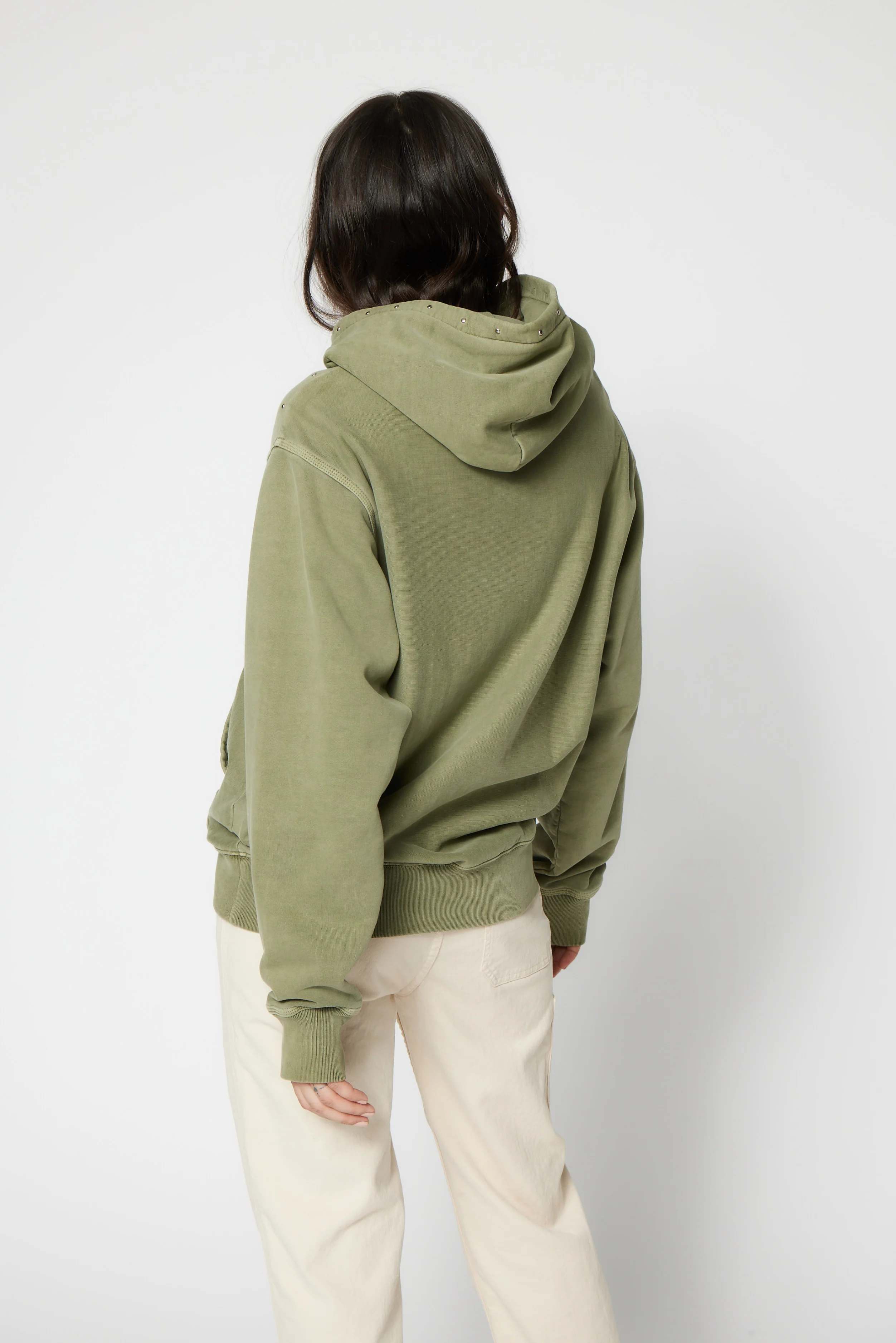 NSF SRPLS Studded and Repaired Hoodie - Pigment Sage - Renuaun