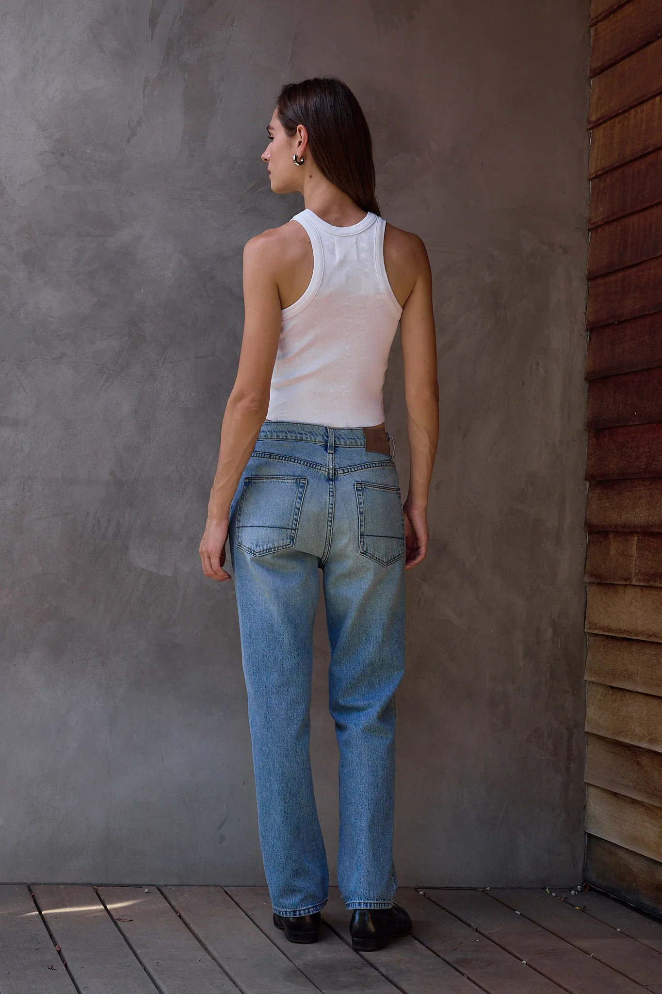 NSF Amaya Fitted Crop Rib Tank - Soft White - Renuaun