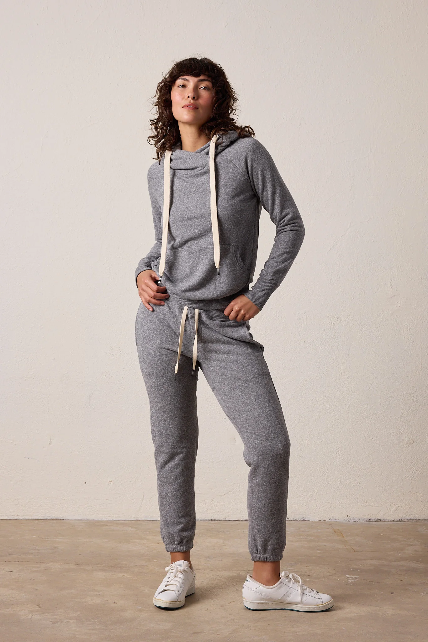 NSF Sayde Slim Melange Terry Sweatpant - Charcoal Heather Gray - Renuaun