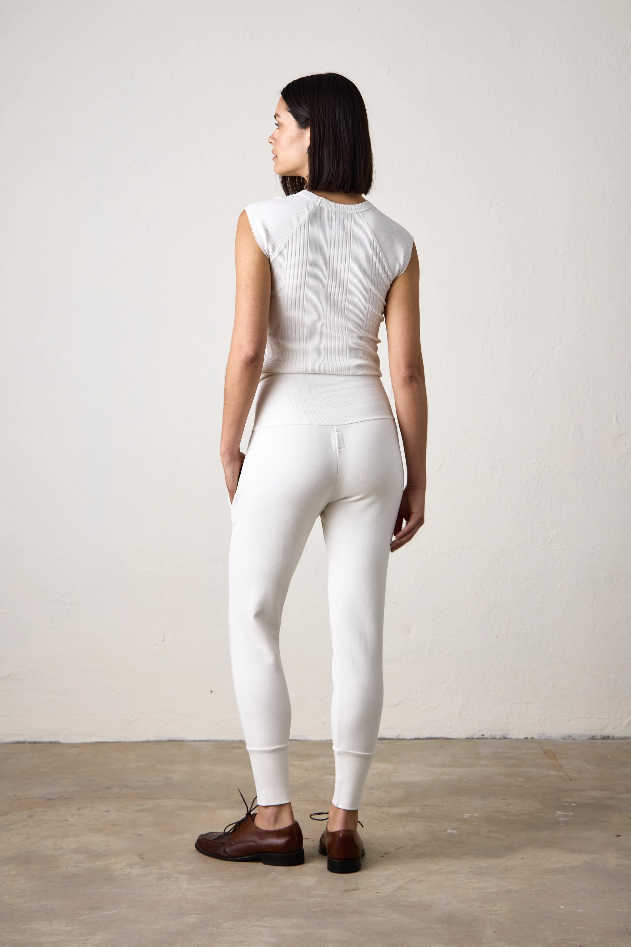 NSF Maren Corset Loop Terry Sweatpant - Soft White - Renuaun
