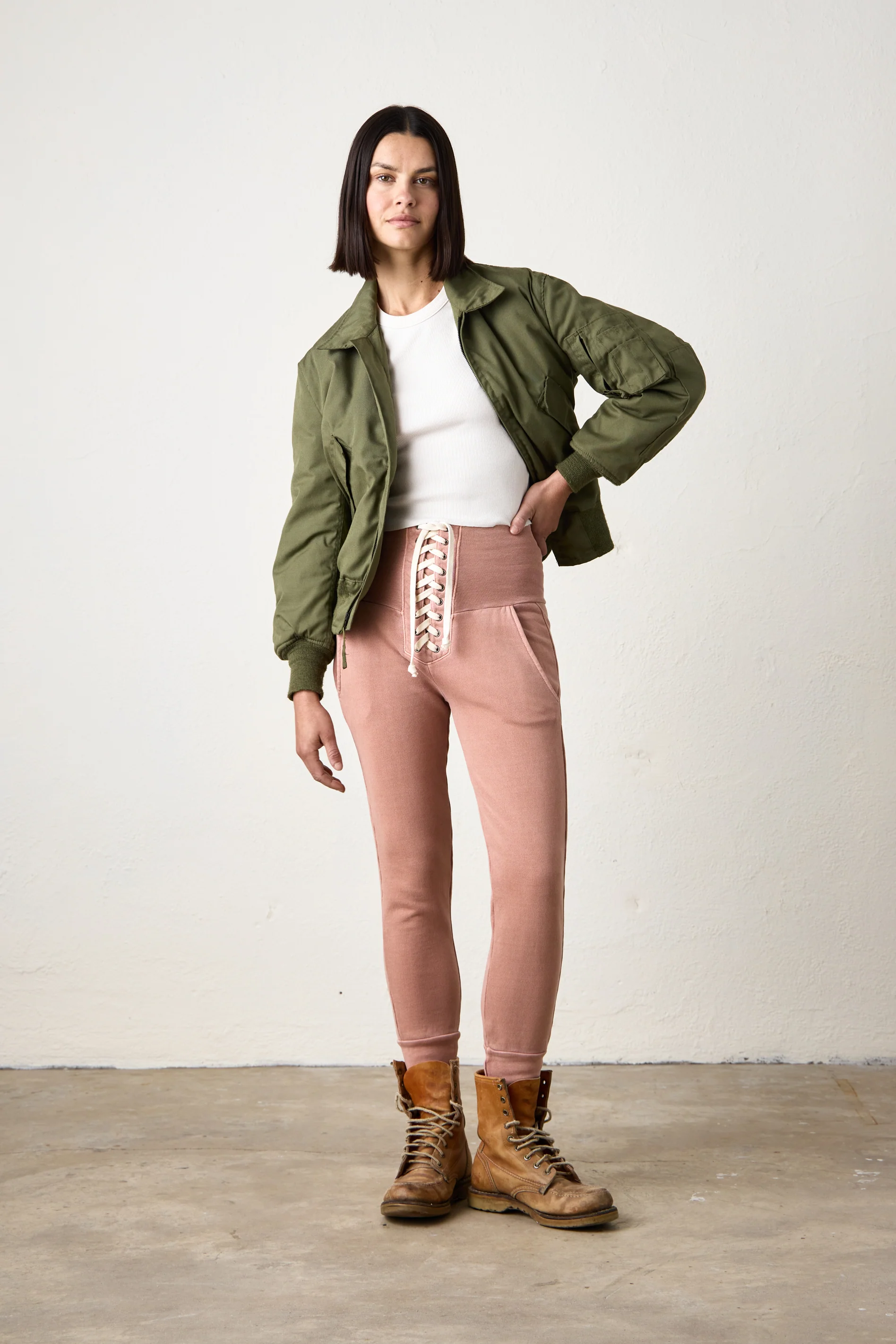 NSF Maren Corset Loop Terry Sweatpant - Italian Clay - Renuaun