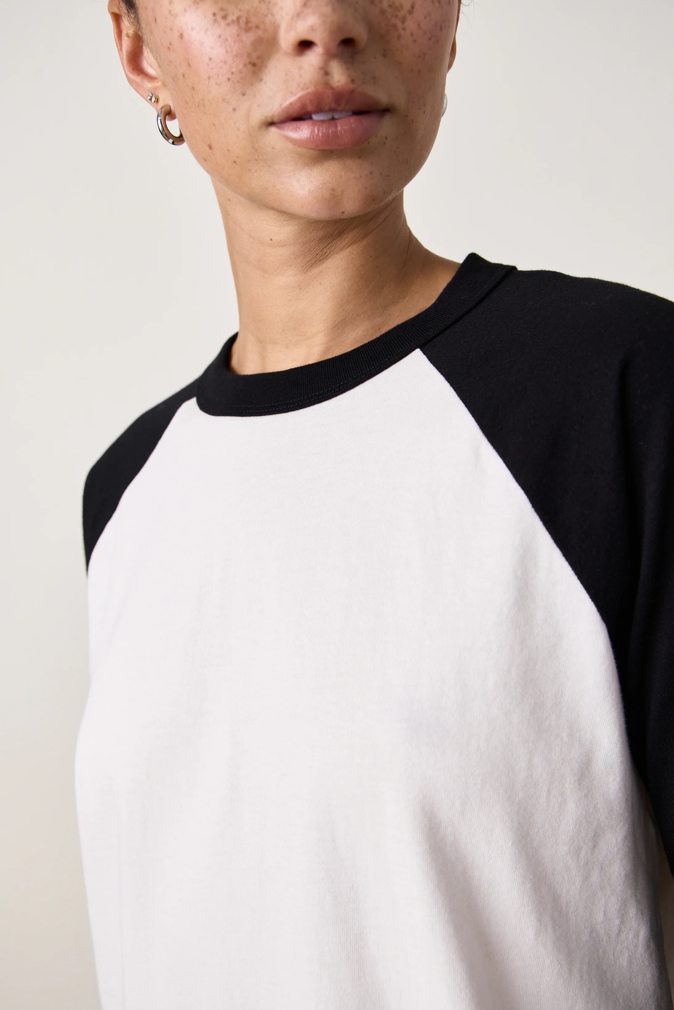 FRANKLIN BASEBALL JERSEY TEE DRESS / IVORY/BLACK - Renuaun