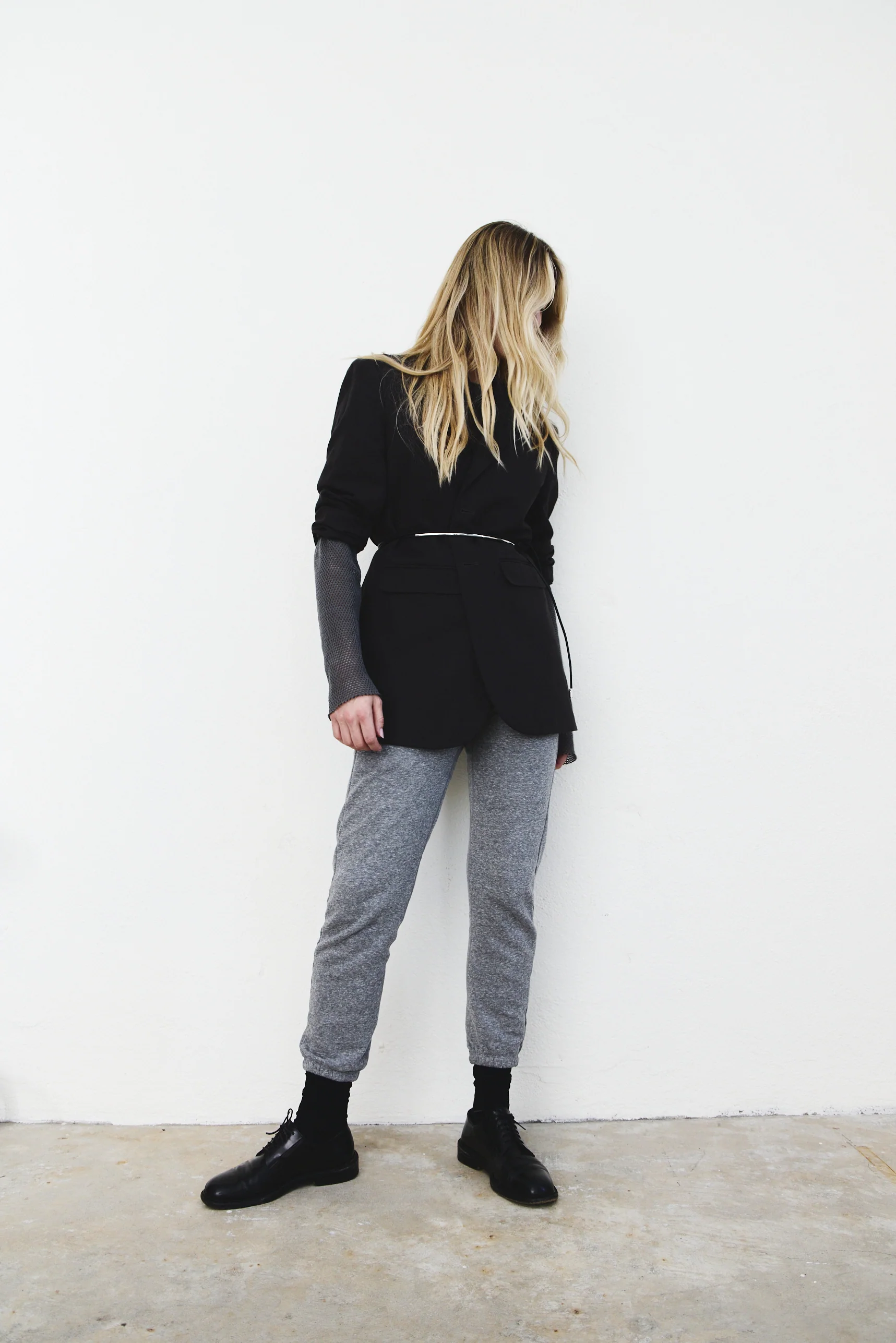 NSF Lawrence Oversize Linen Cotton Blazer - Faded Black - Renuaun