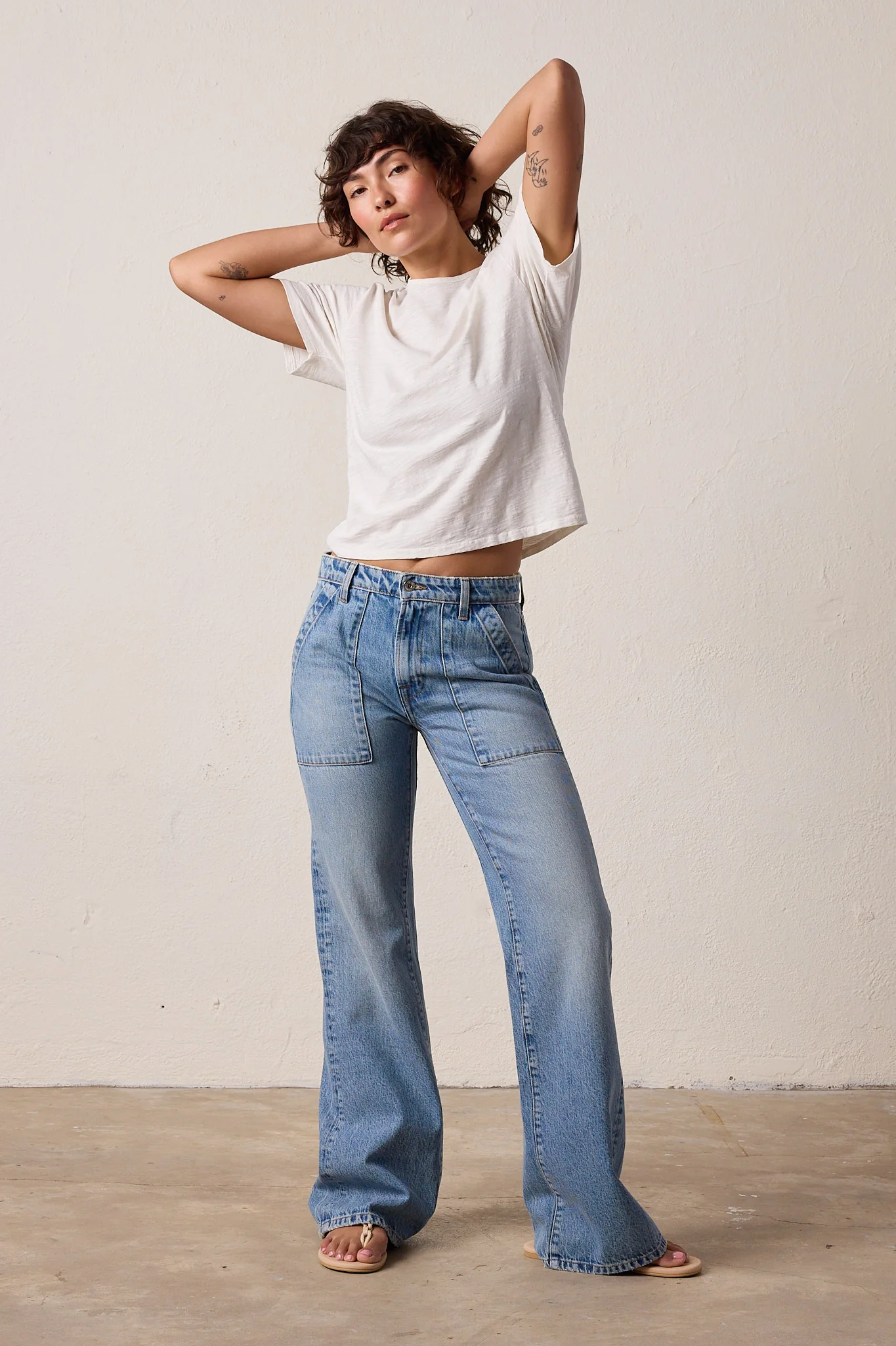 NSF Harper Boxy Slub Jersey Tee - Soft White - Renuaun